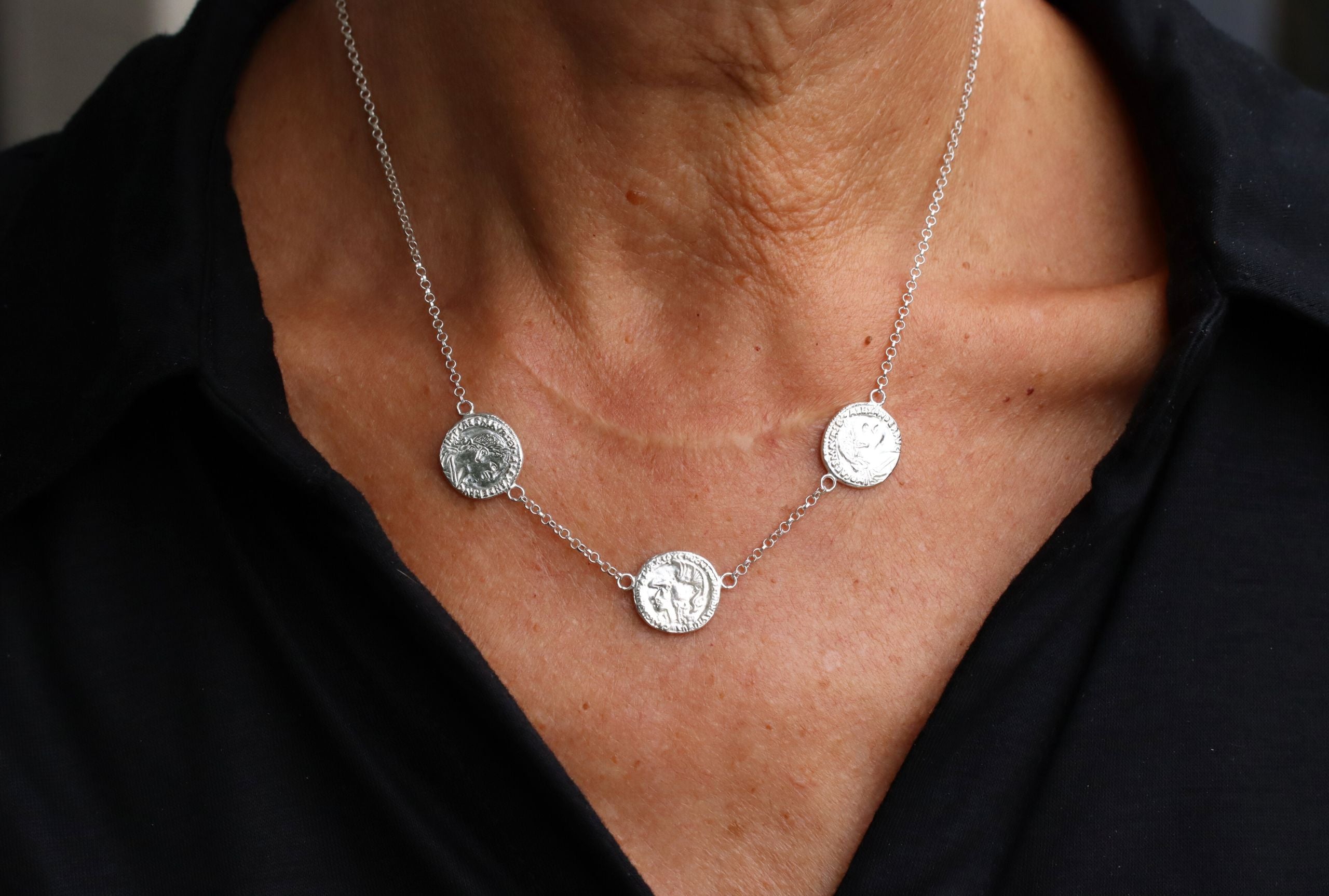 Feine Ankerkette "Römische Münzen"