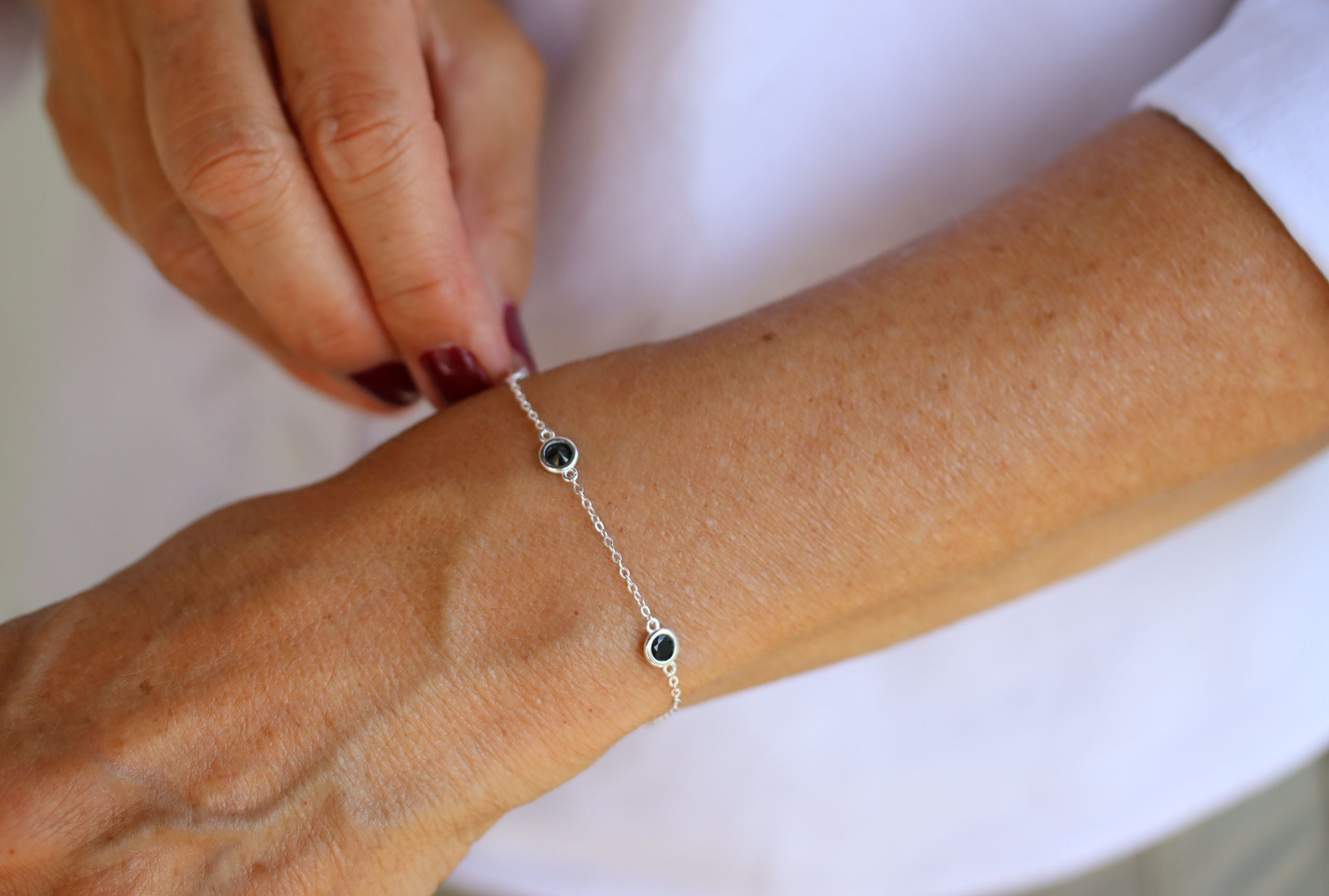 Feines Forzatina-Armband mit schwarzen Zirkonia-Steinen