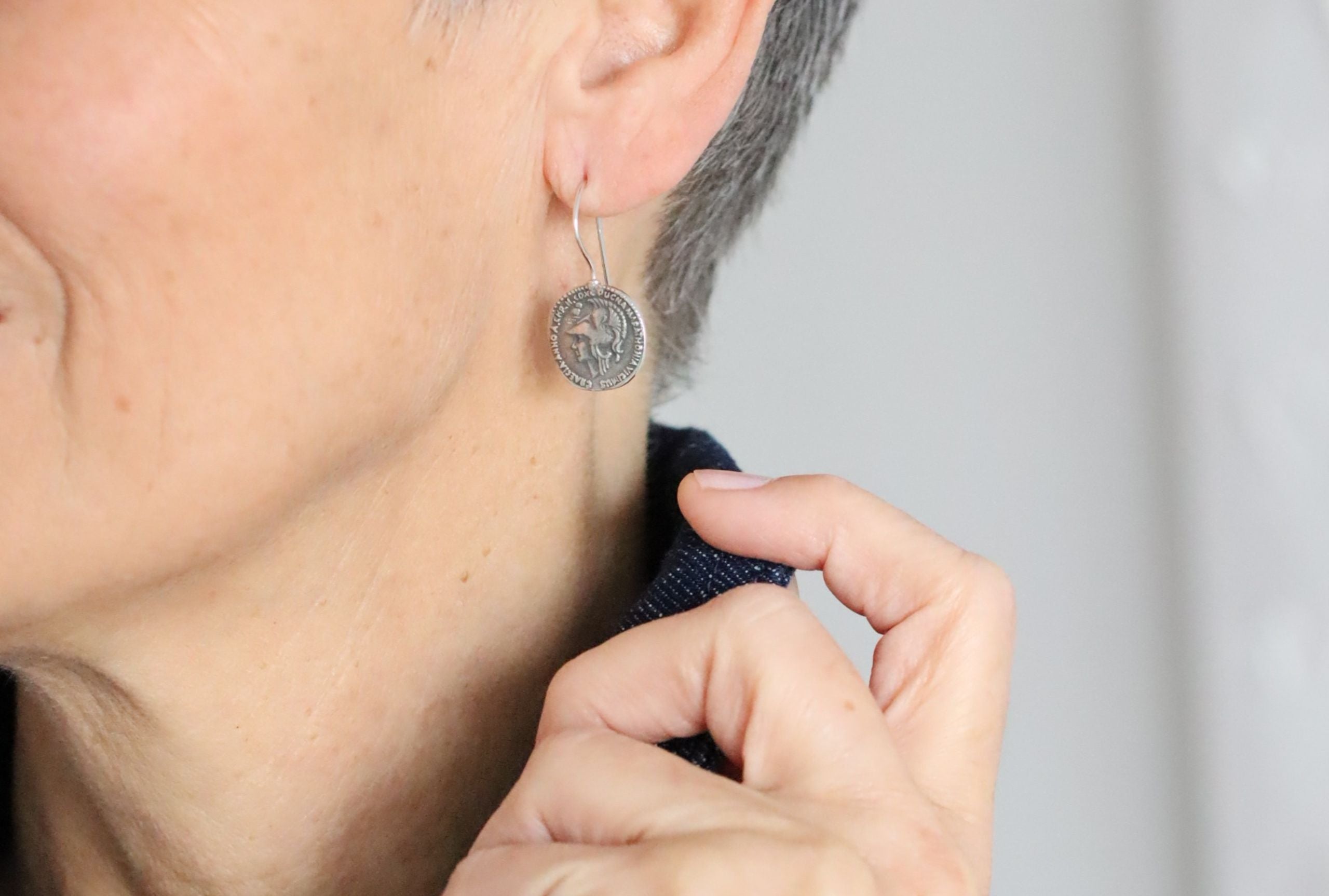 Ausgefallene Ohrhänger Römische Münzen