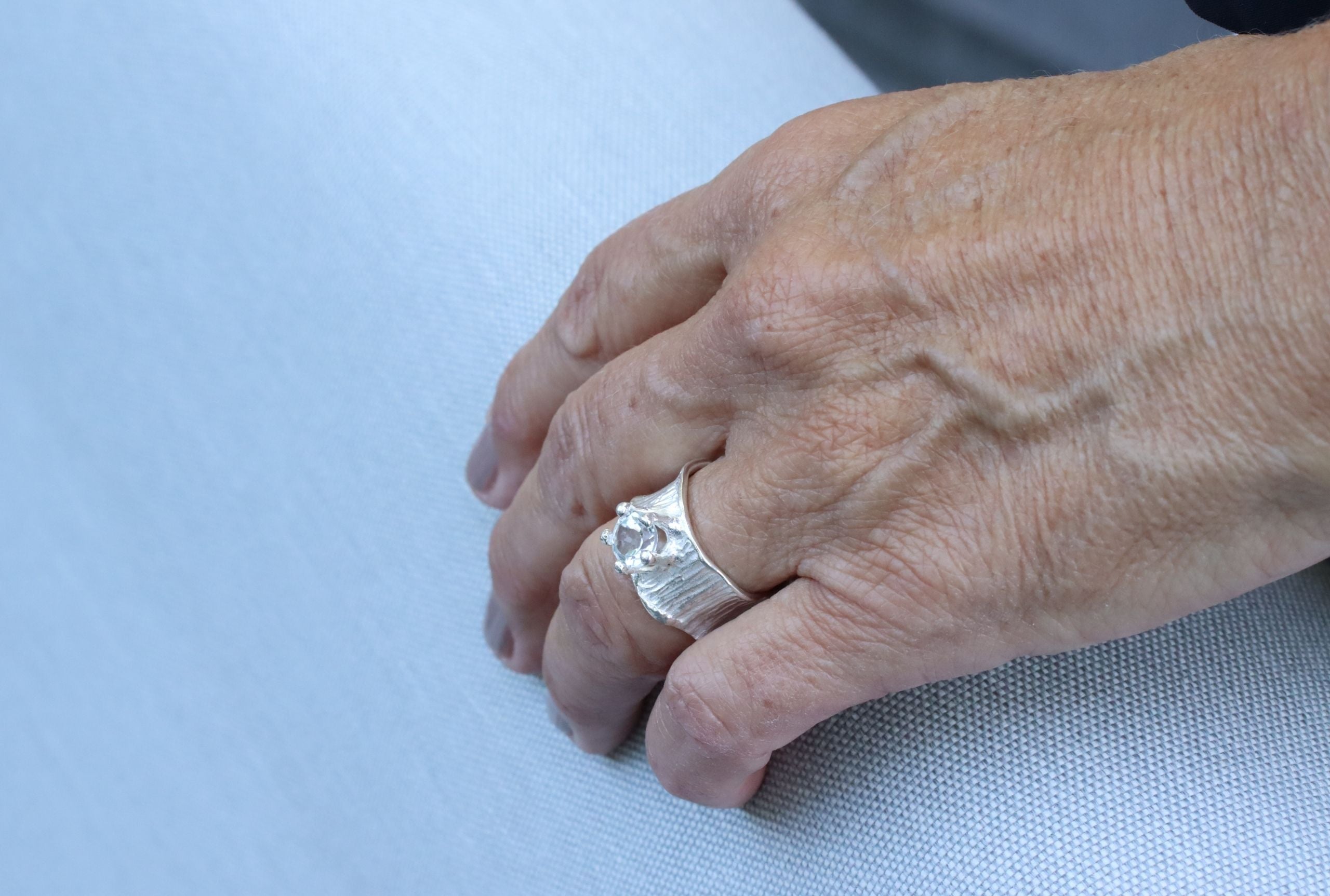 Eleganter Weißtopas Ring