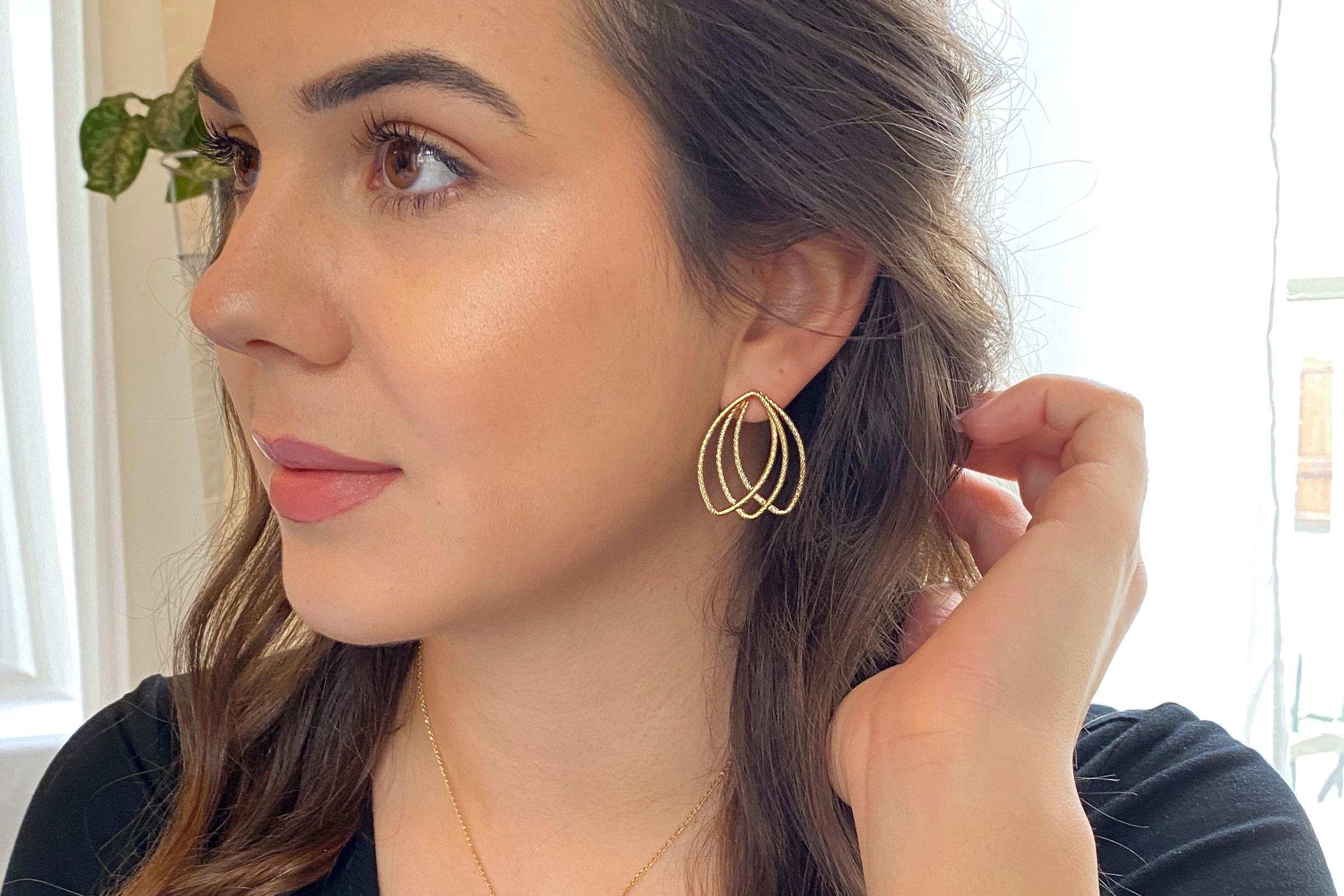 Fächerohrstecker vergoldet