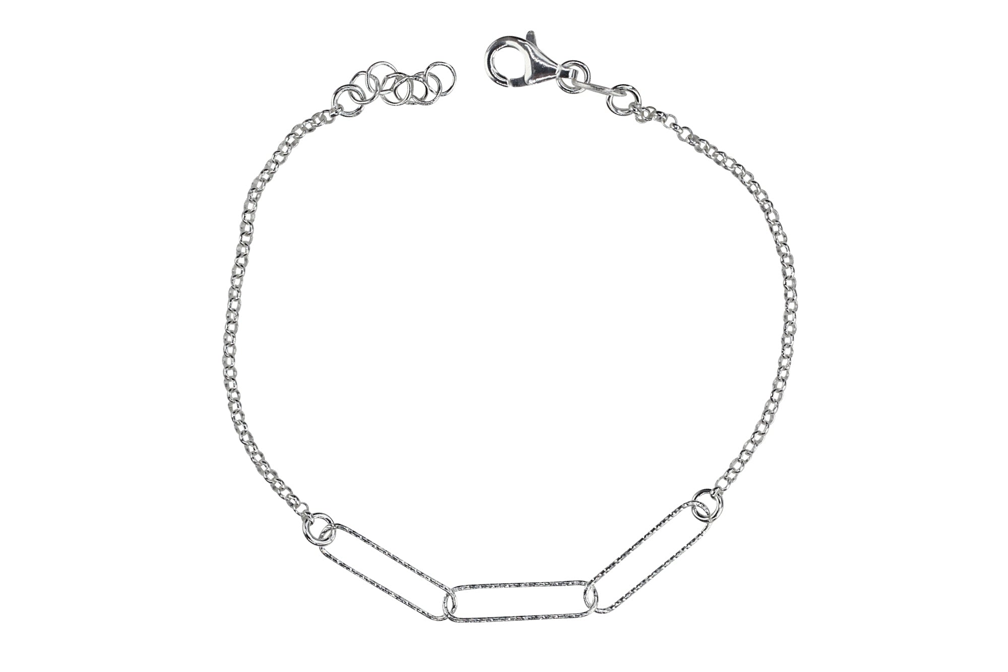 Feines Armband mit diamantierten Paperclip-Elementen