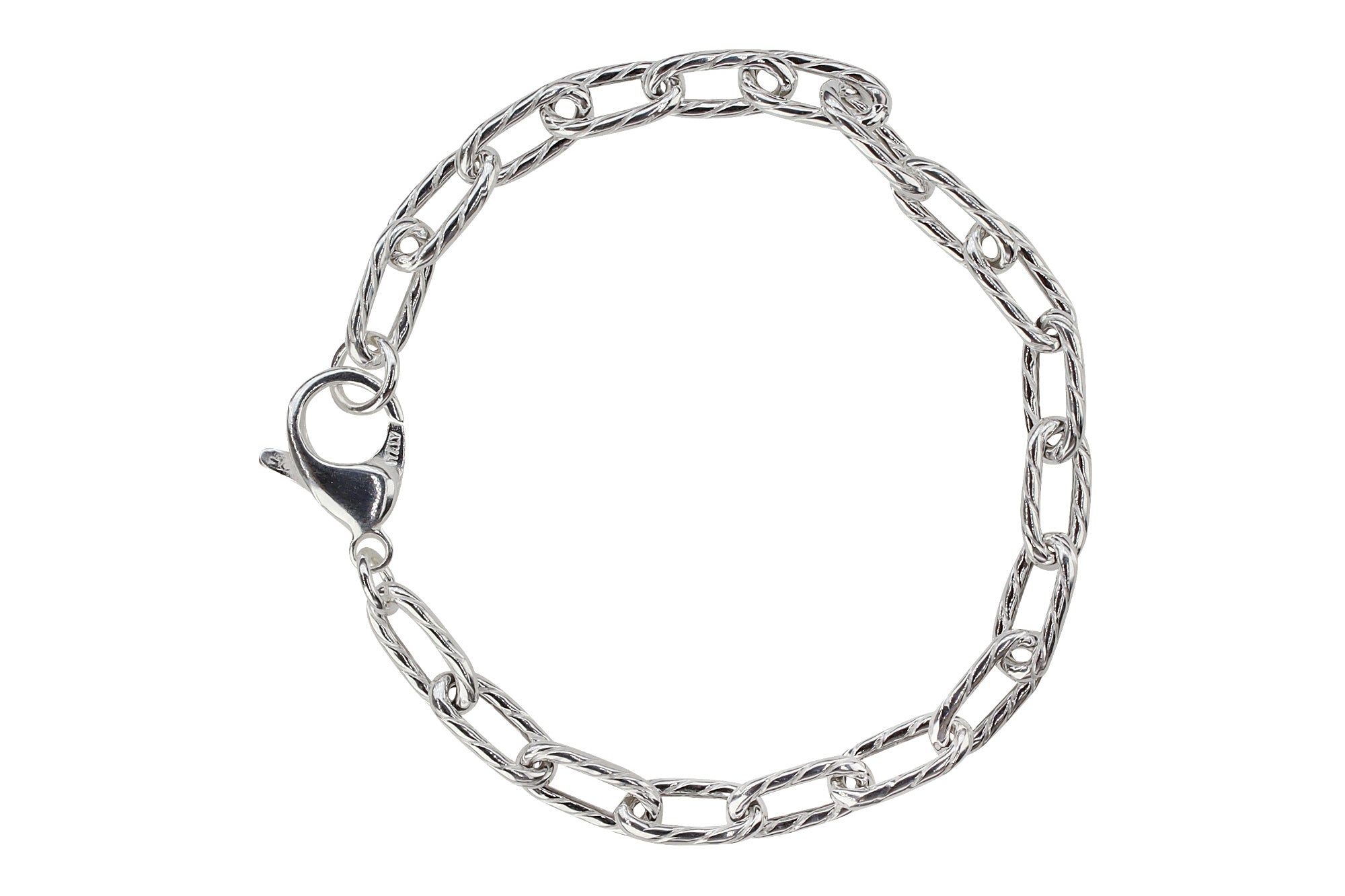 Geschliffenes Paperclip-Armband in Kordel-Optik
