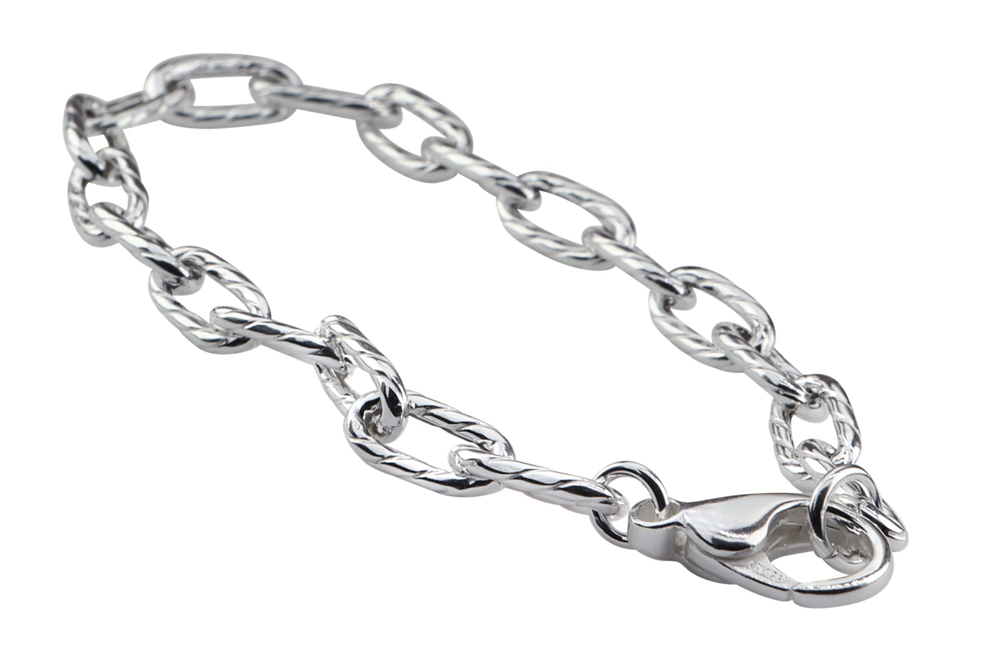 Geschliffenes Paperclip-Armband in Kordel-Optik