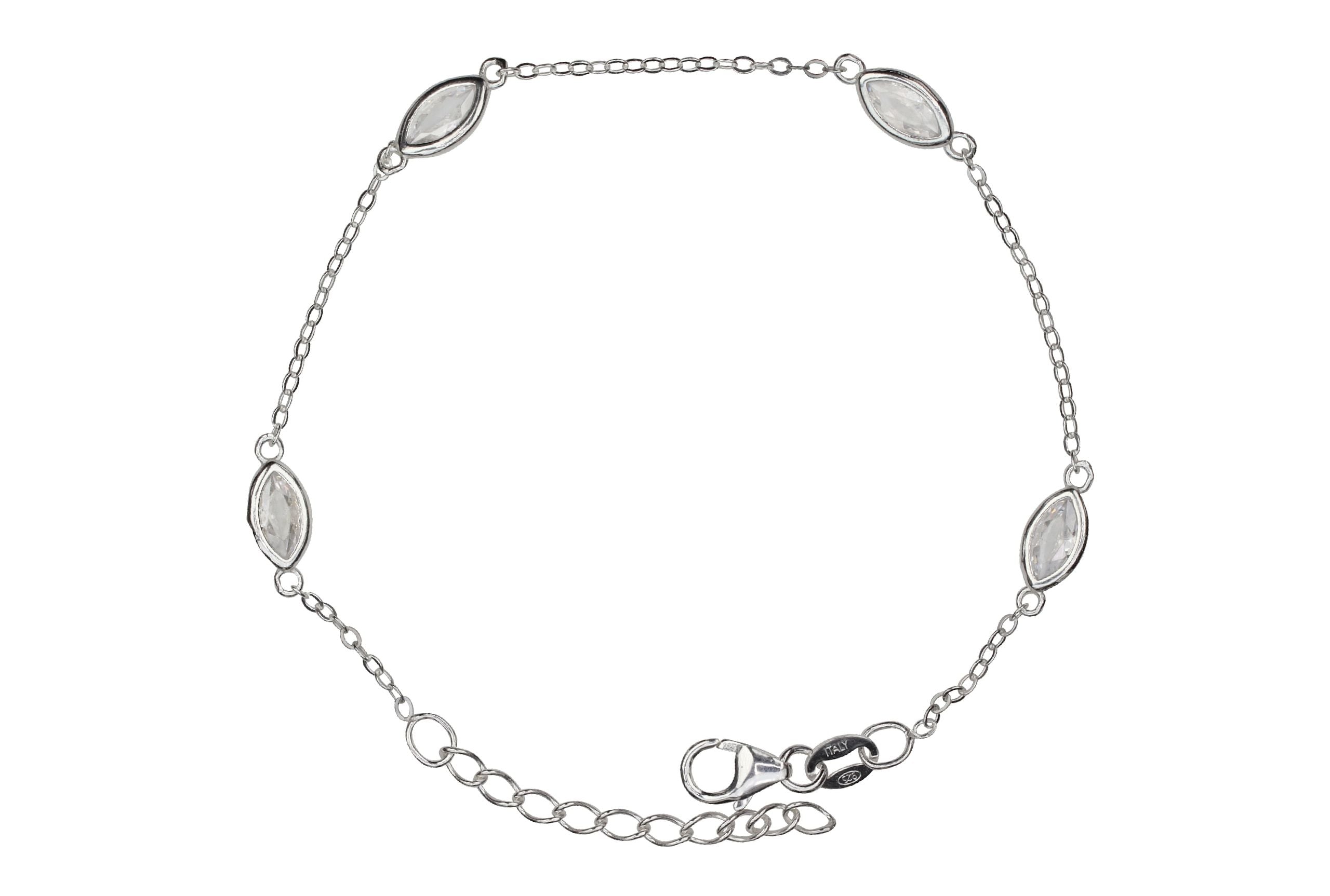 Feines Forzatina-Armband mit weißen Zirkonia-Steinen
