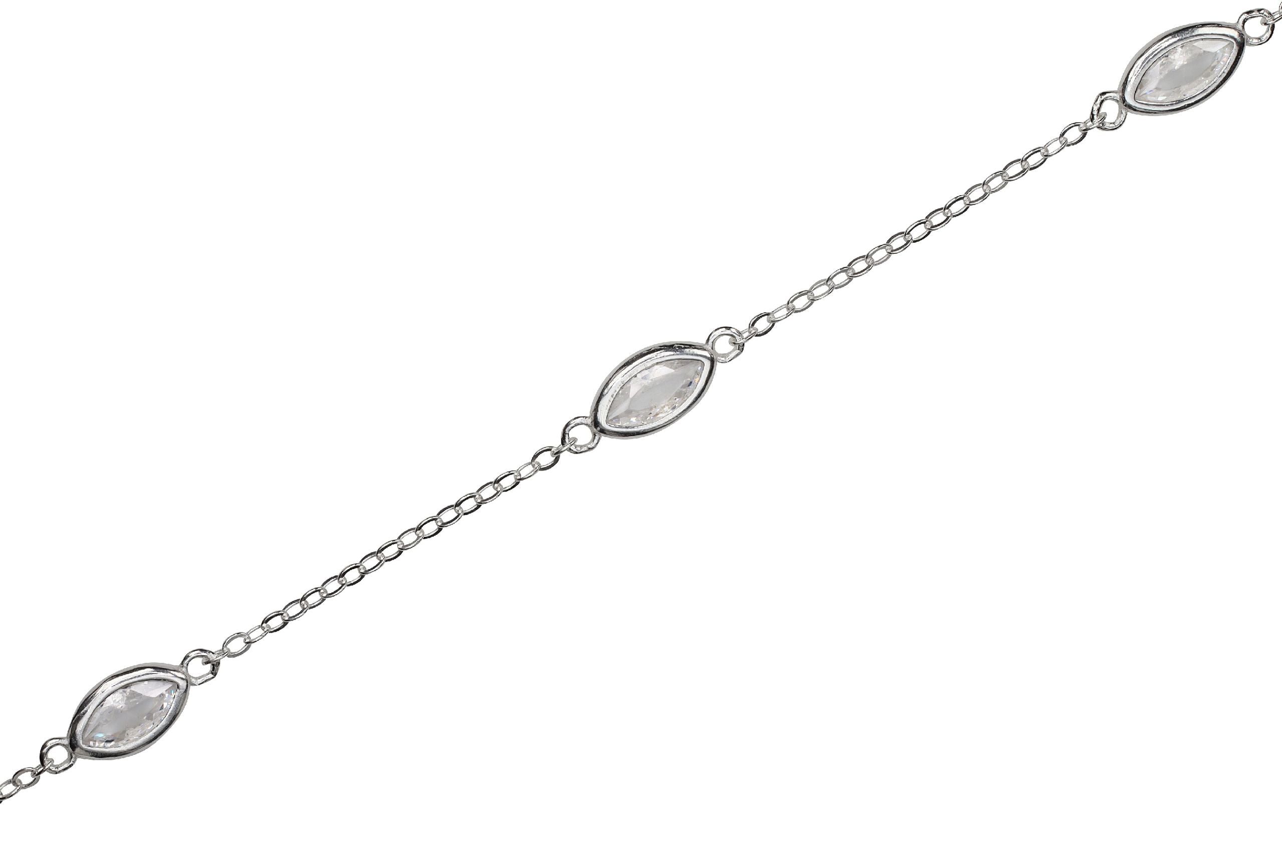 Feines Forzatina-Armband mit weißen Zirkonia-Steinen