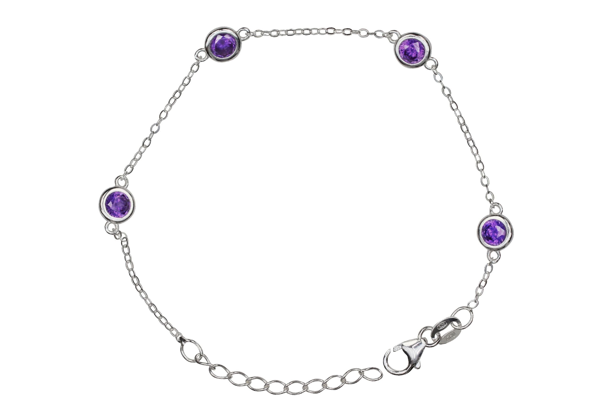 Feines Forzatina-Armband mit violetten Zirkonia-Steinen