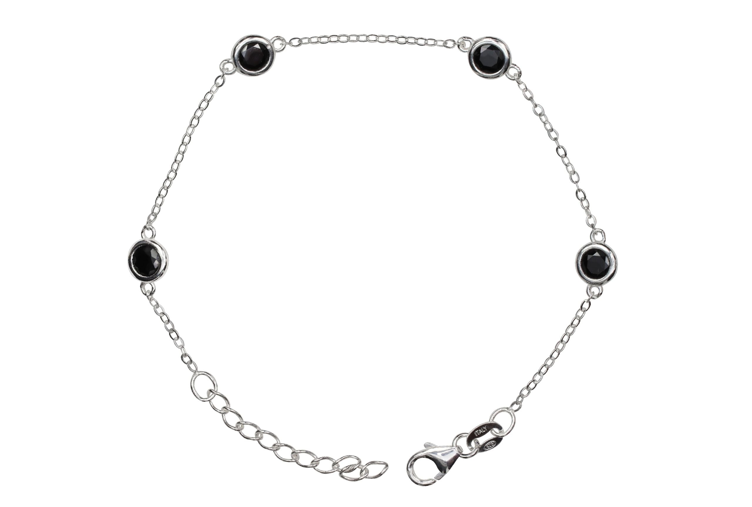 Feines Forzatina-Armband mit schwarzen Zirkonia-Steinen