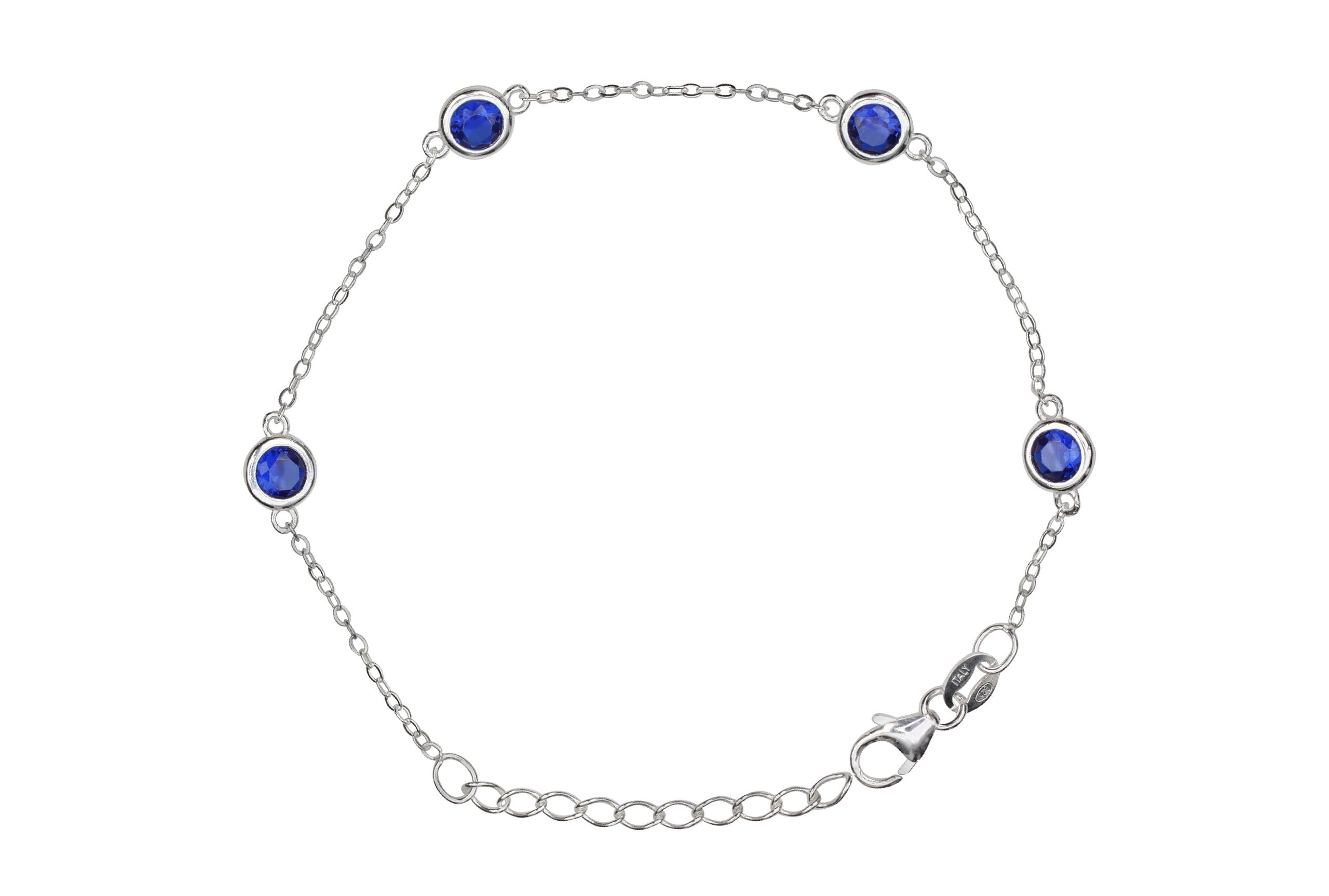 Feines Forzatina-Armband mit blauen Zirkonia-Steinen