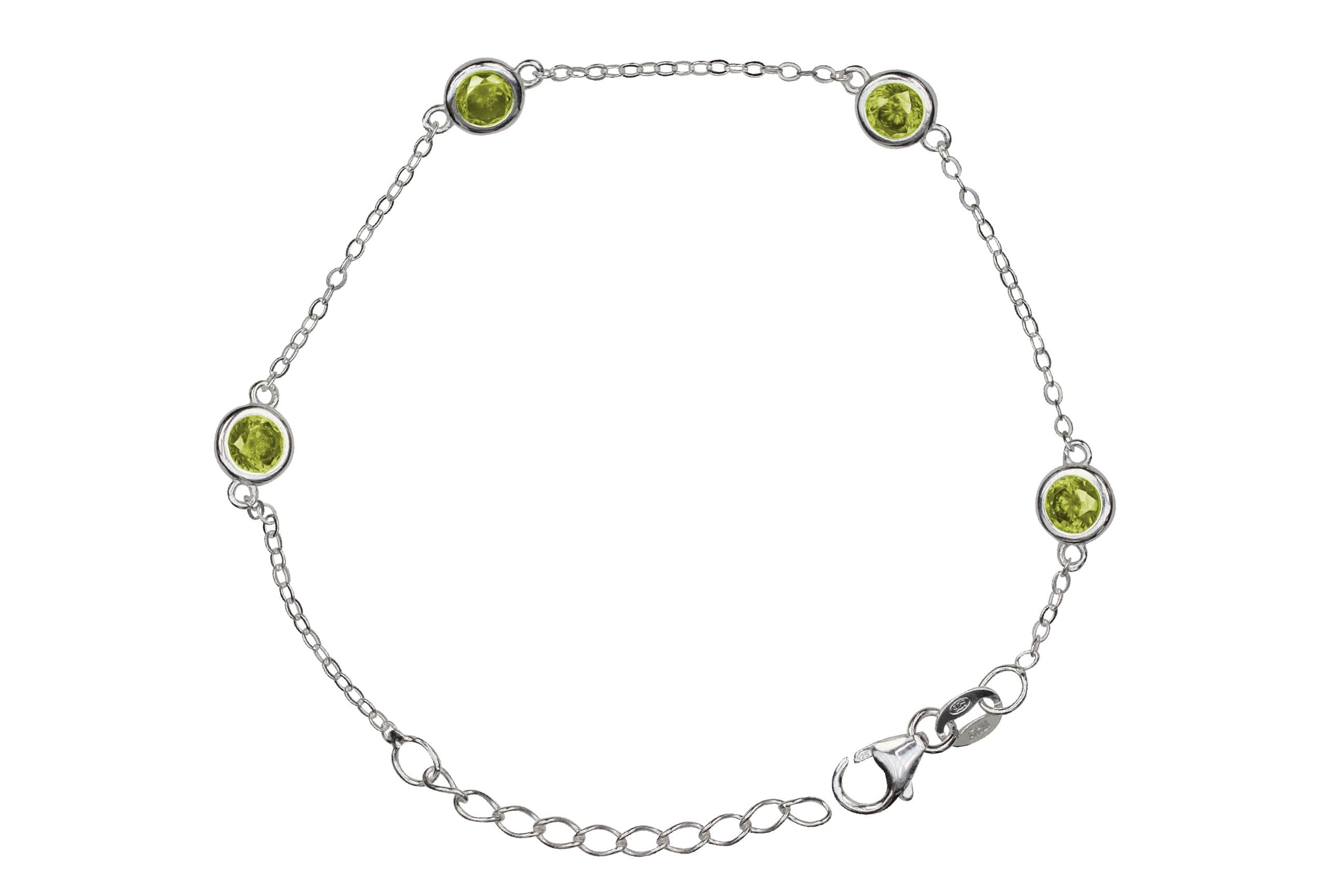 Feines Forzatina-Armband mit grünen Zirkonia-Steinen