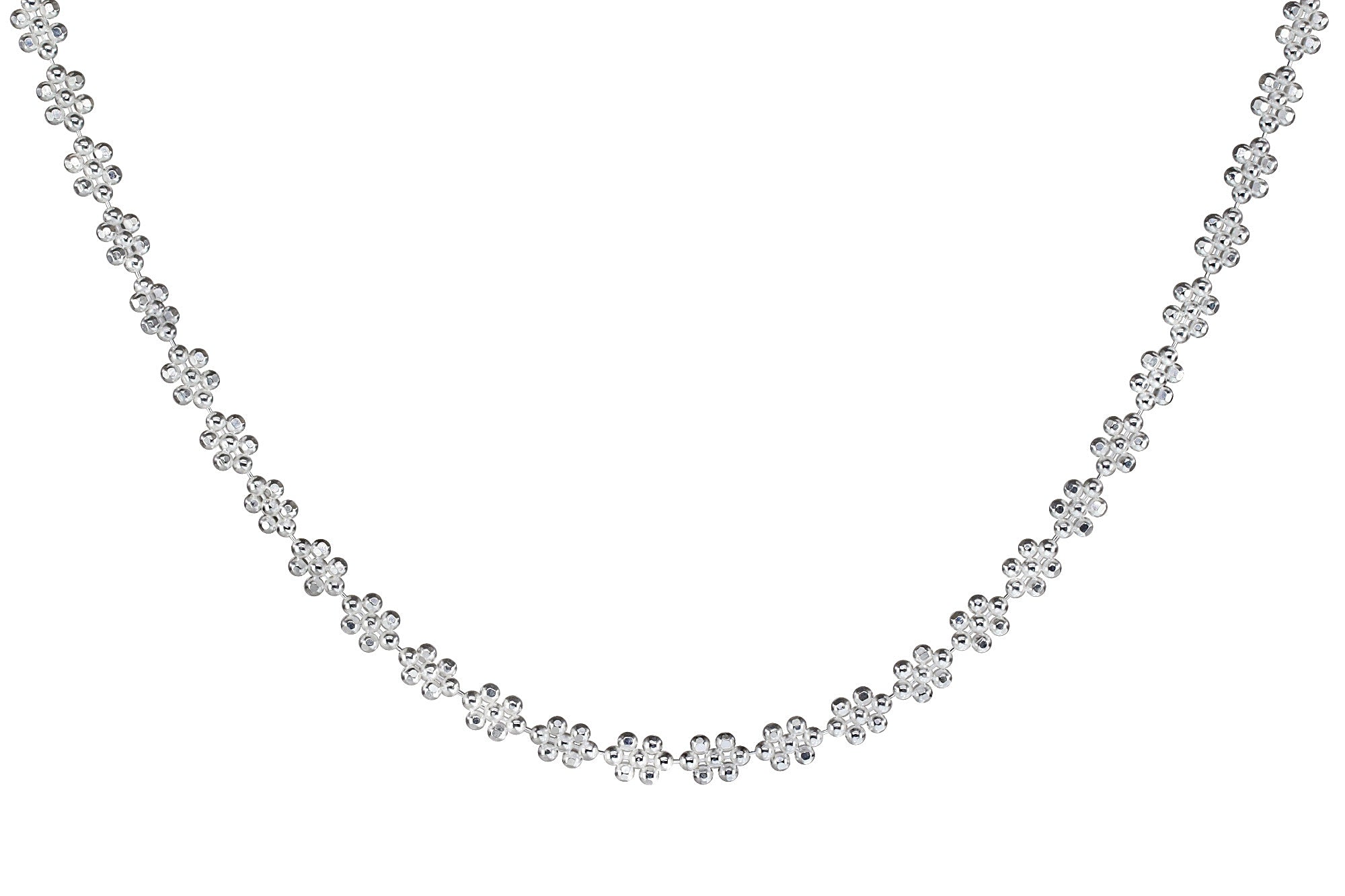 Diamantiertes Blüten-Collier aus vielen kleinen Kugeln