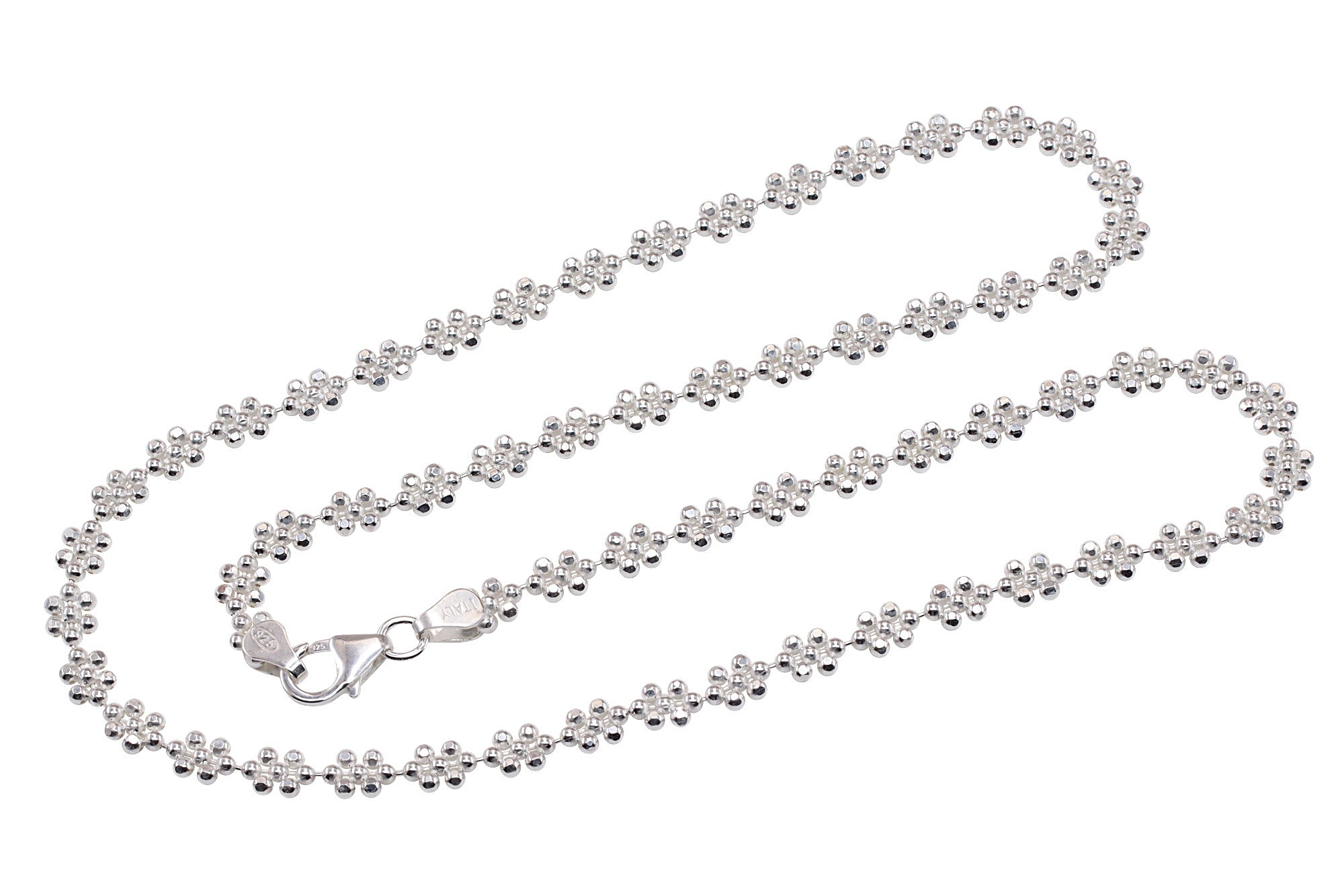 Diamantiertes Blüten-Collier aus vielen kleinen Kugeln
