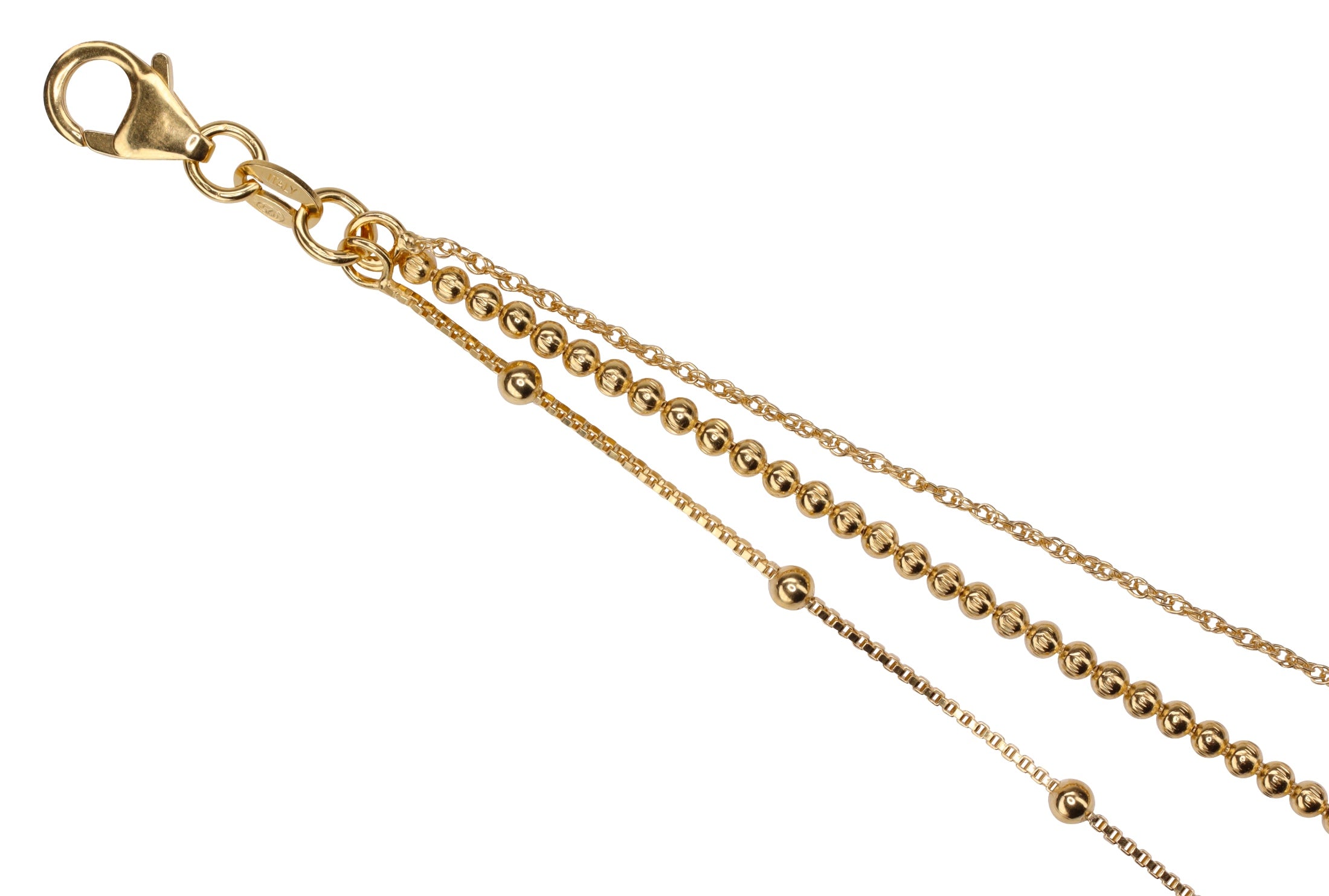 Multifili-Kette mit Kugel-Geflechten vergoldet