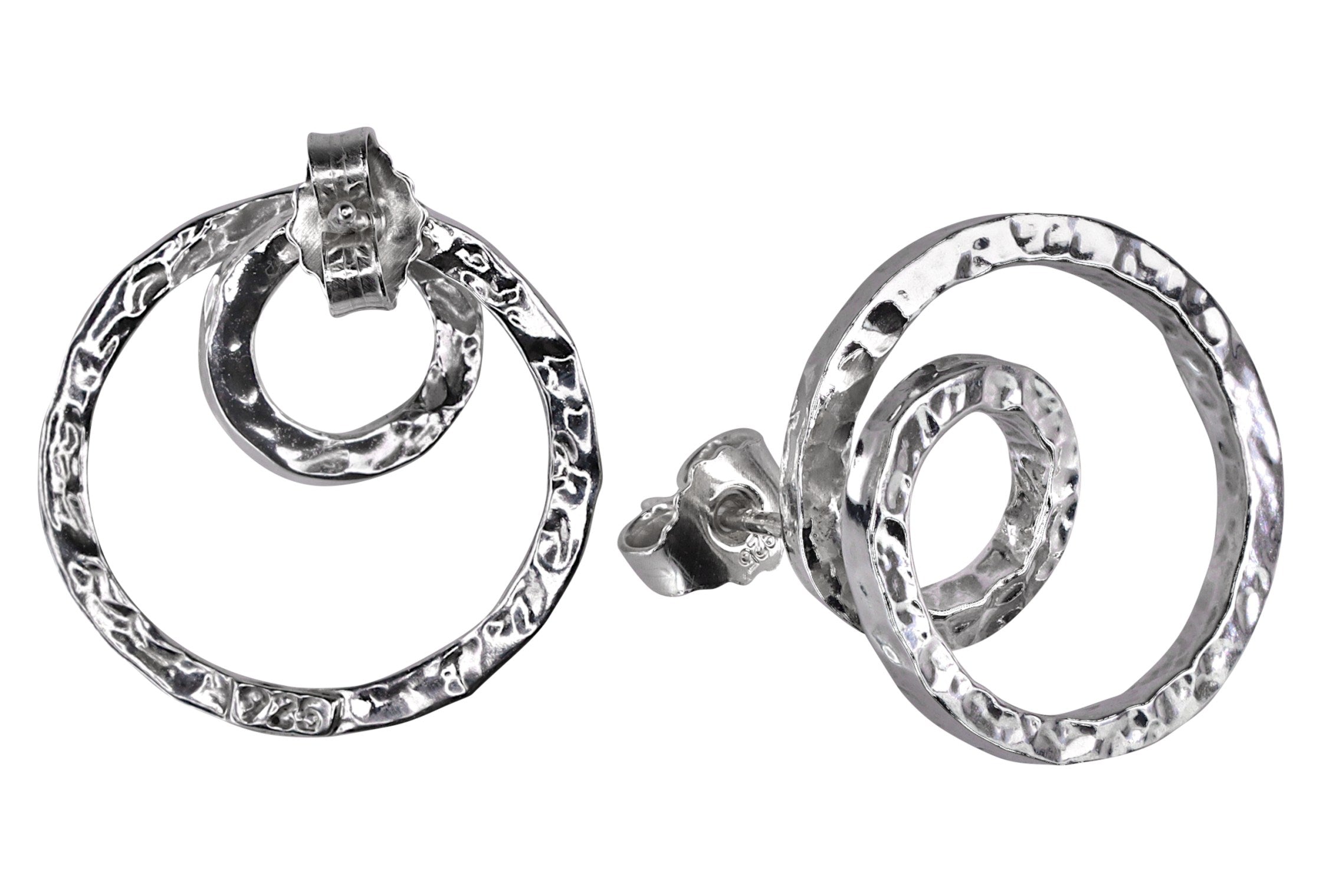 Glänzende Schmiedeohrstecker "Loop"