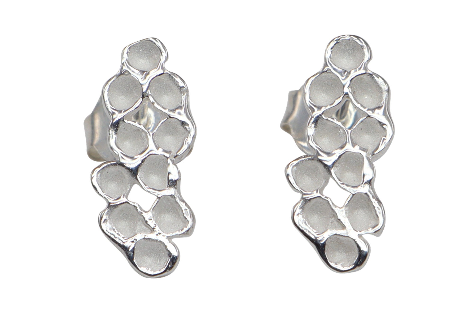 Fein-strukturierte Waben-Ohrstecker