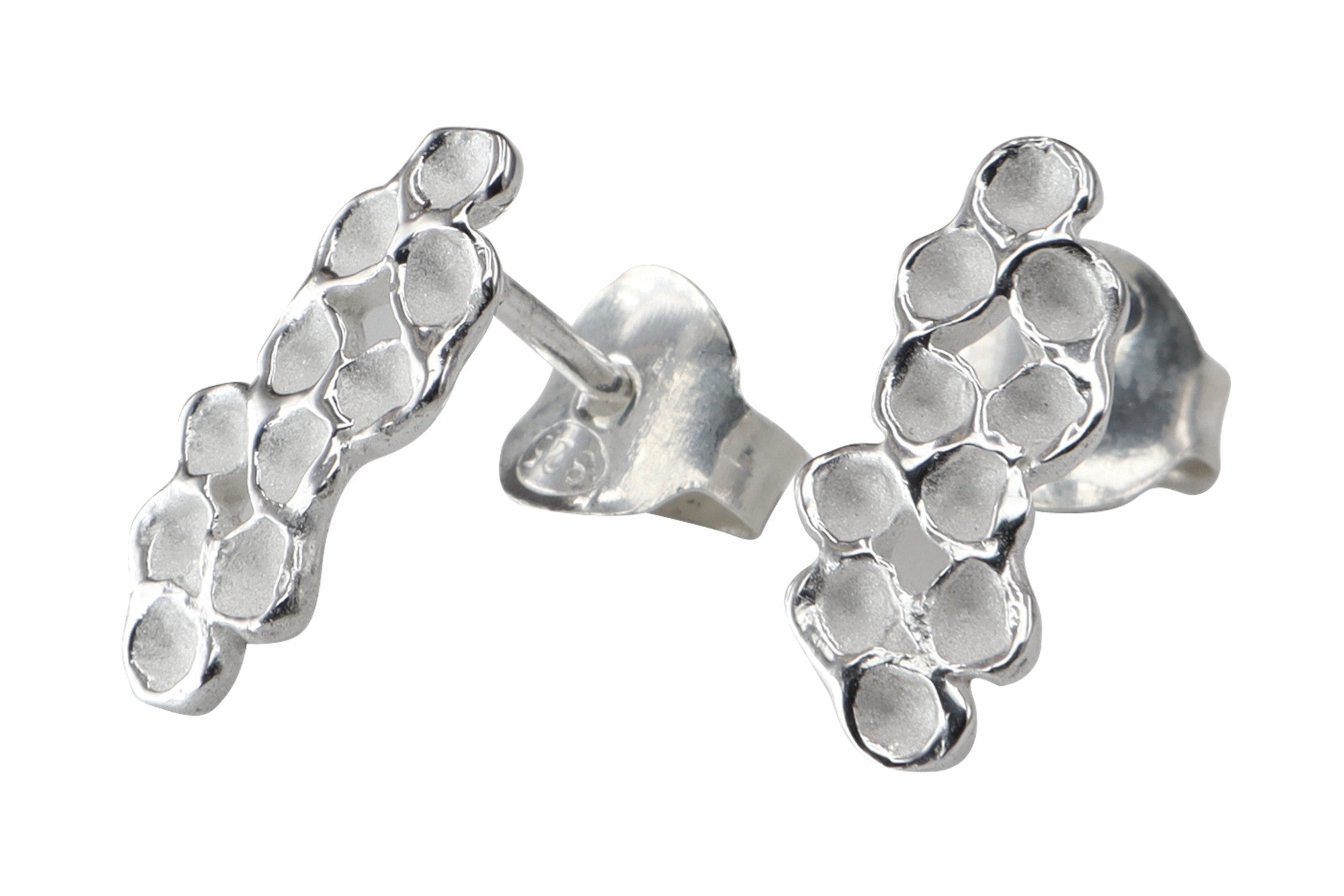 Fein-strukturierte Waben-Ohrstecker