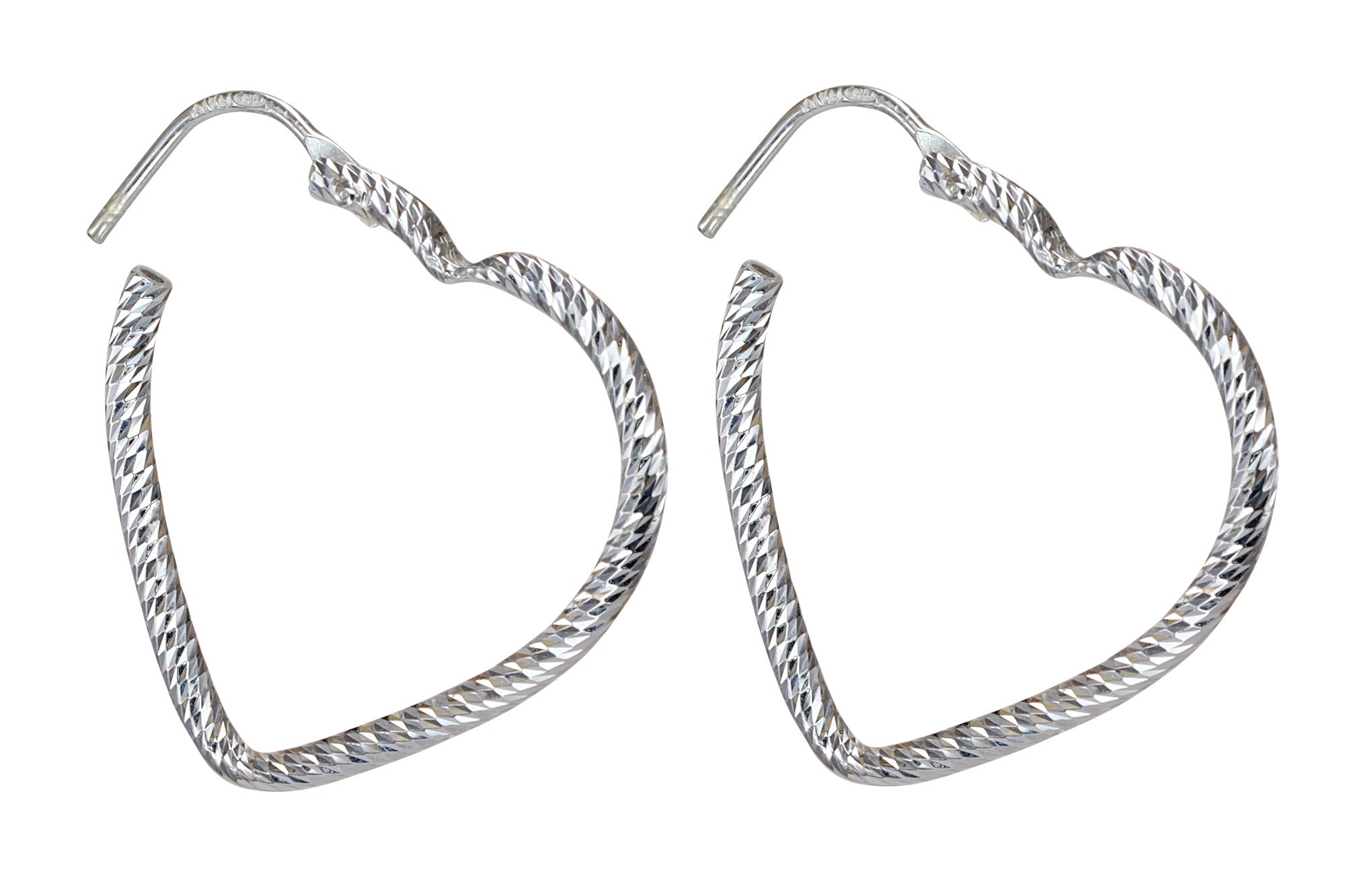 Diamantierte Herz-Creolen klein