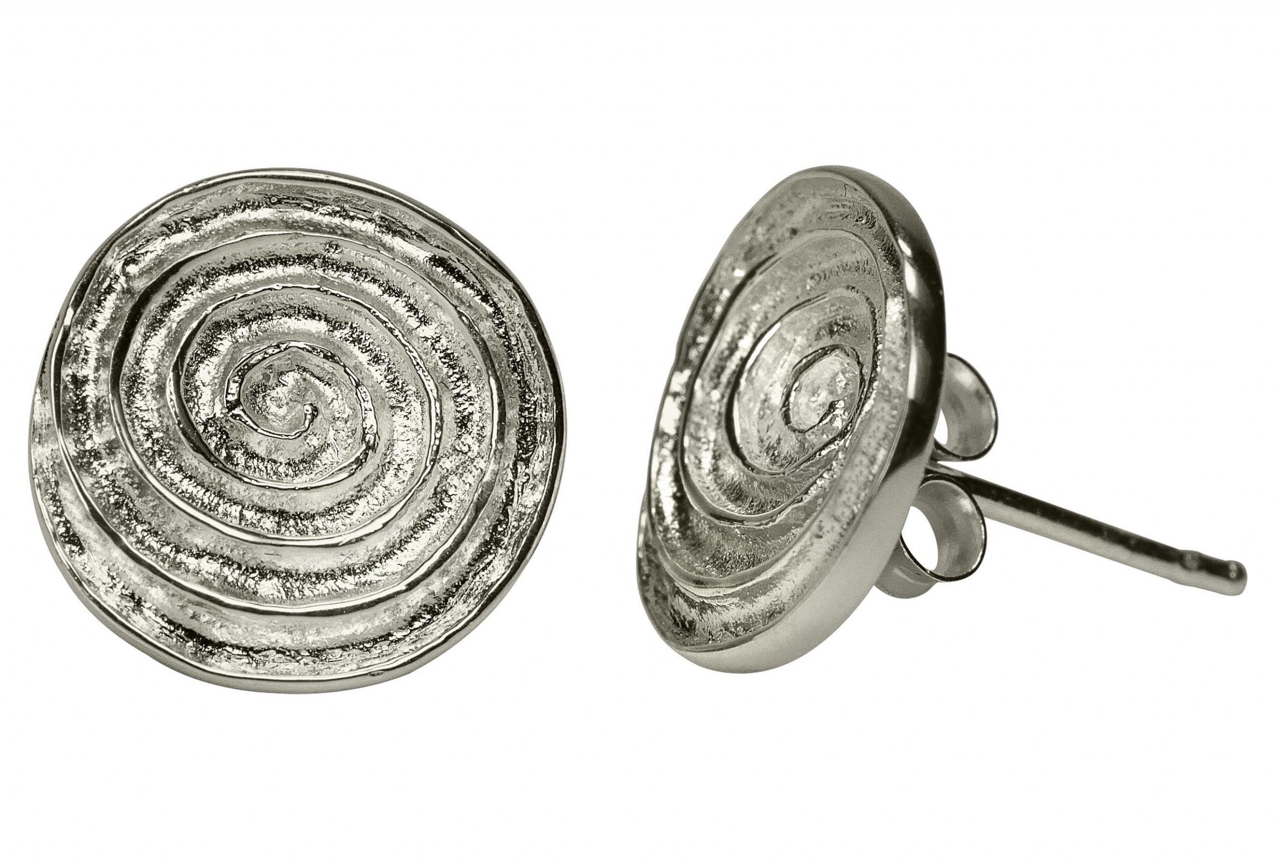 Gewölbte Ohrstecker mit Spiral-Muster