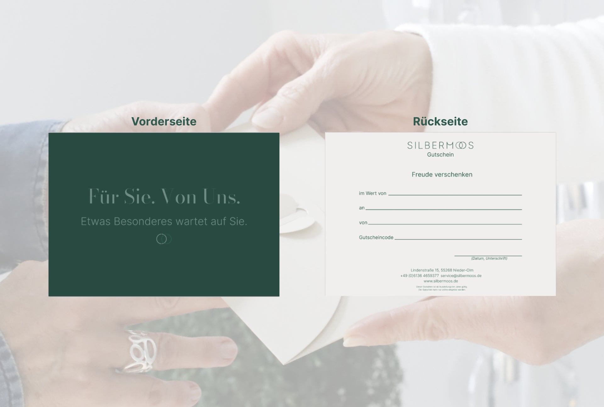 Gutschein als Karte im Geschenkumschlag