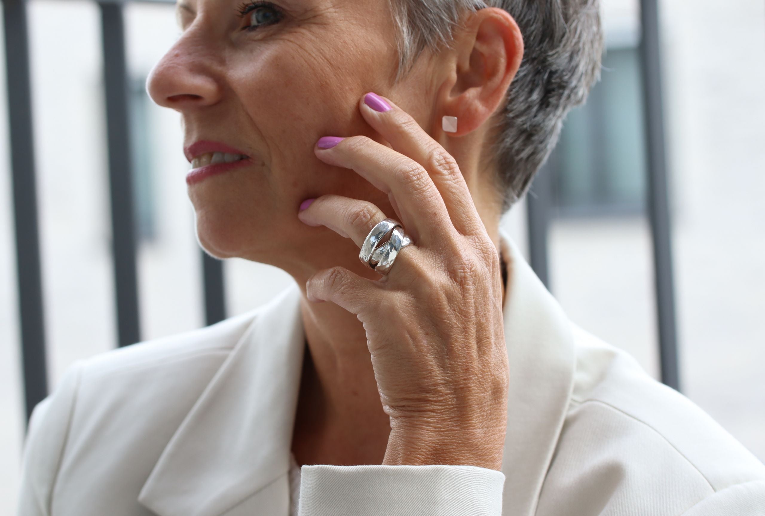 XL Elegant gewickelter Dreierring