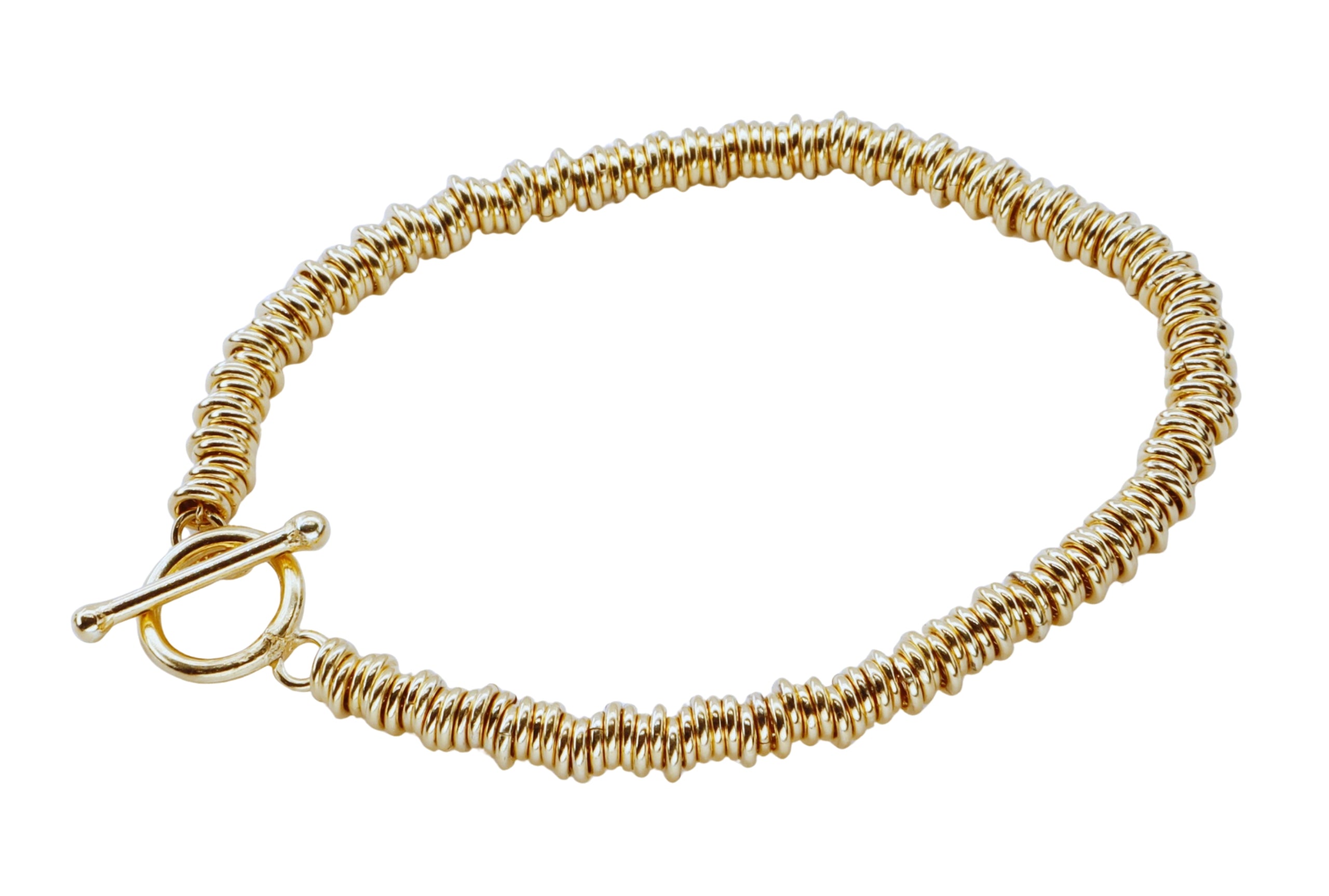 Vergoldetes Armband mit vielen kleinen Ringen - 20 cm