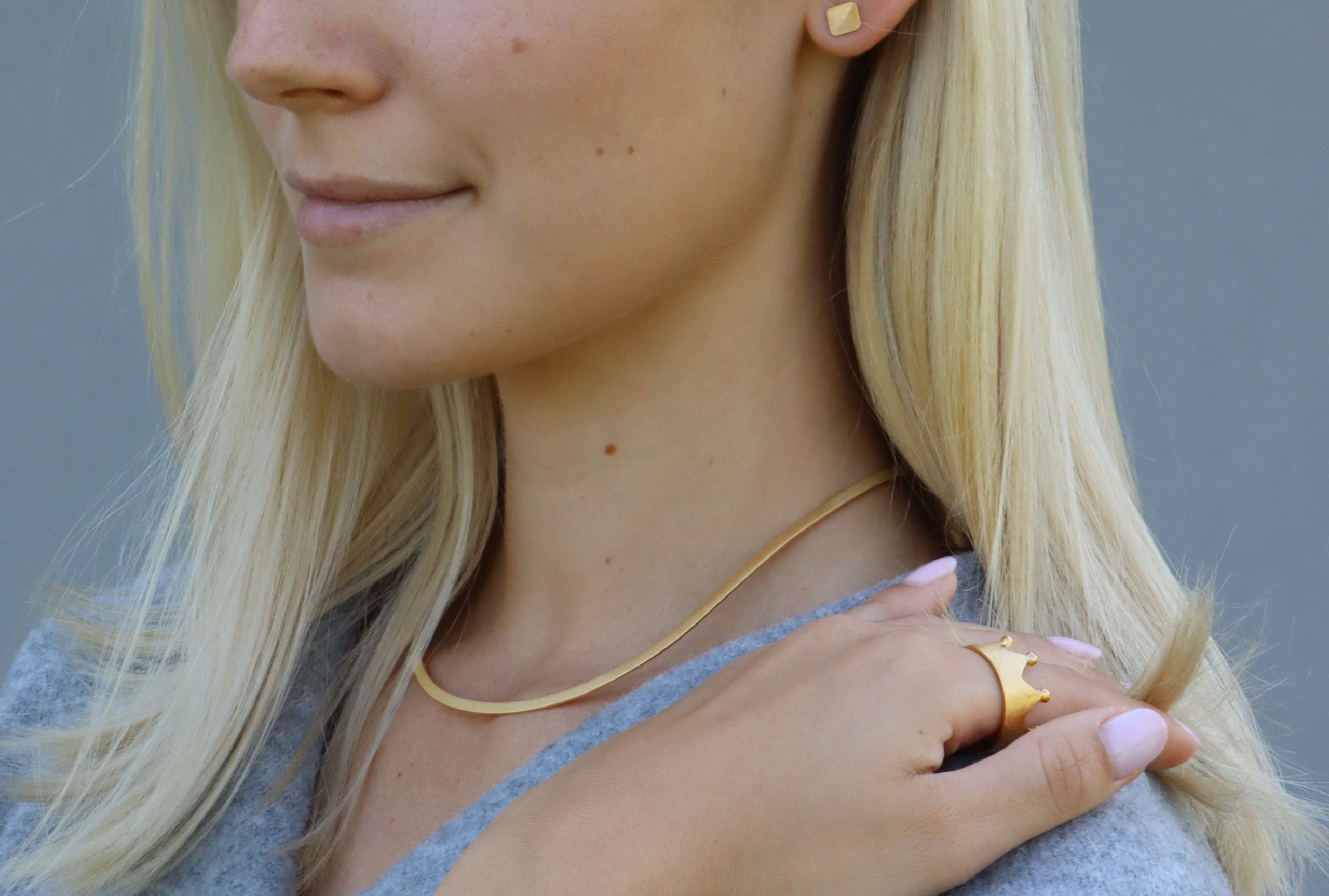 Klassischer Halsreif "Elegant" vergoldet