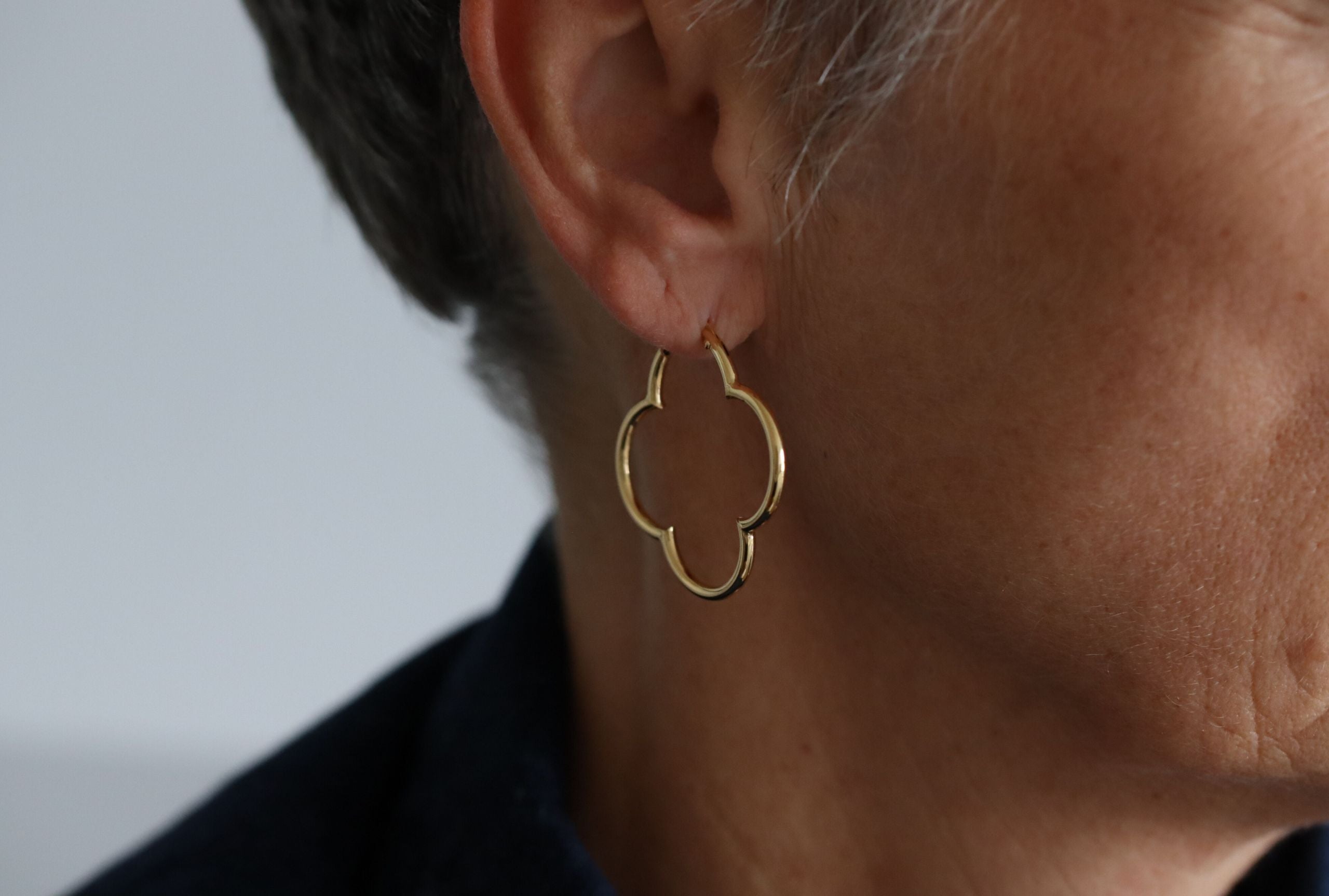 Kleeblatt Creolen vergoldet