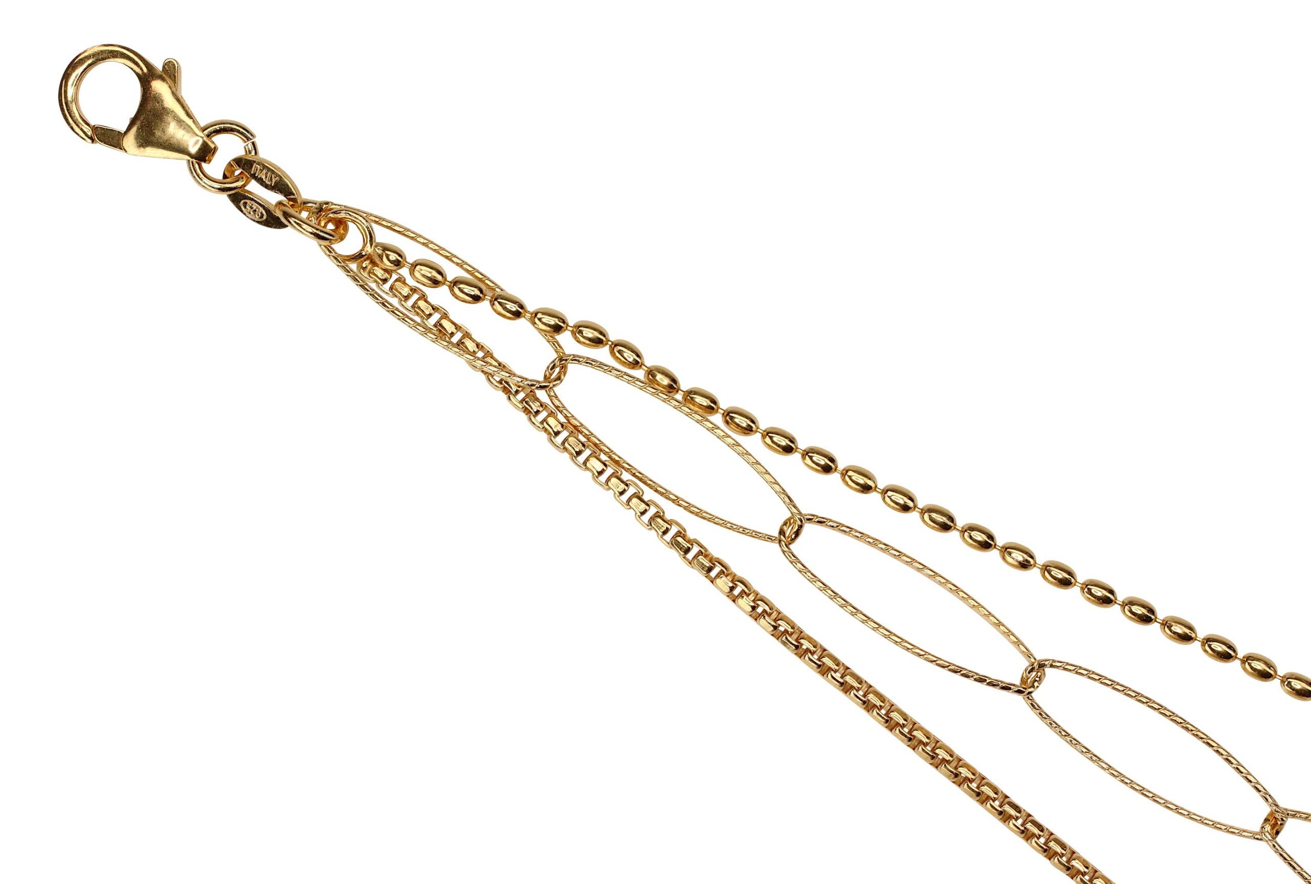 Vergoldetes Multifili-Armband mit ovalen Geflechten