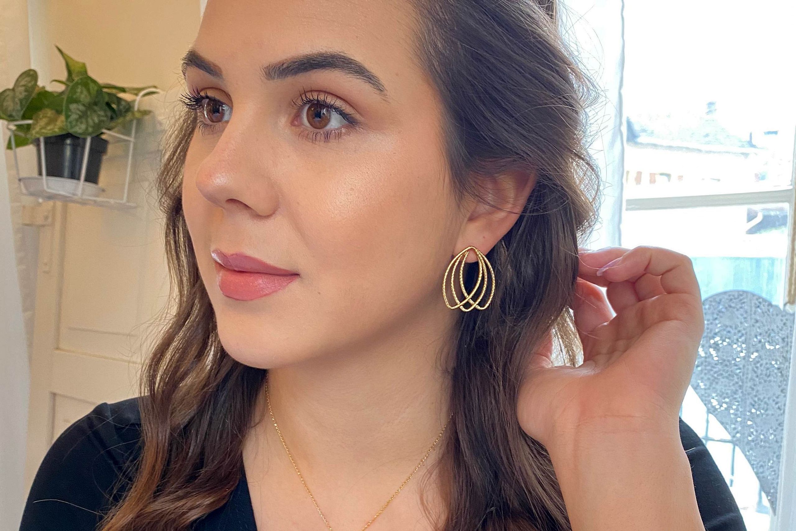 Fächerohrstecker vergoldet