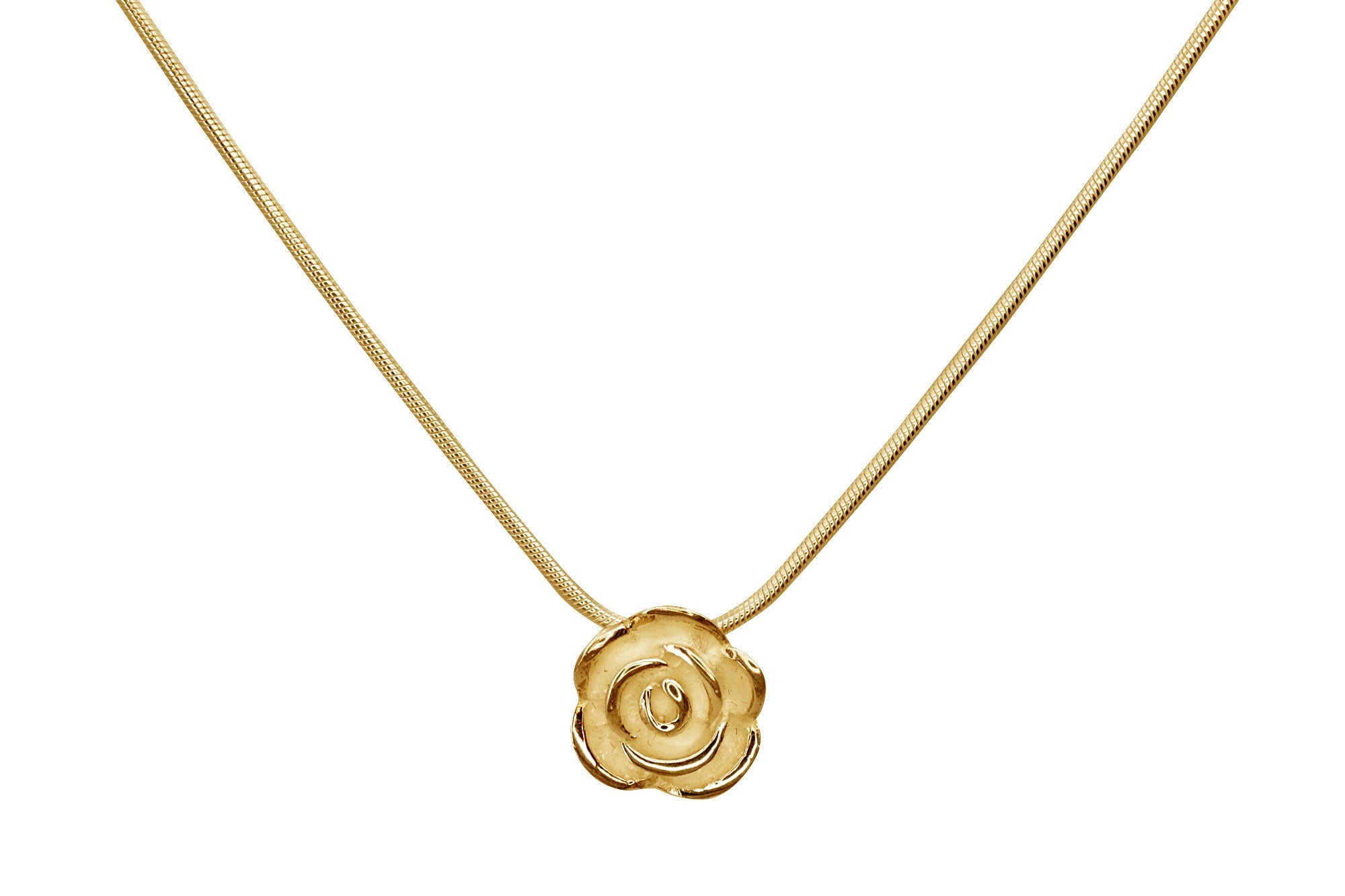Vergoldeter Anhänger "Kleine Rose" mit Kette