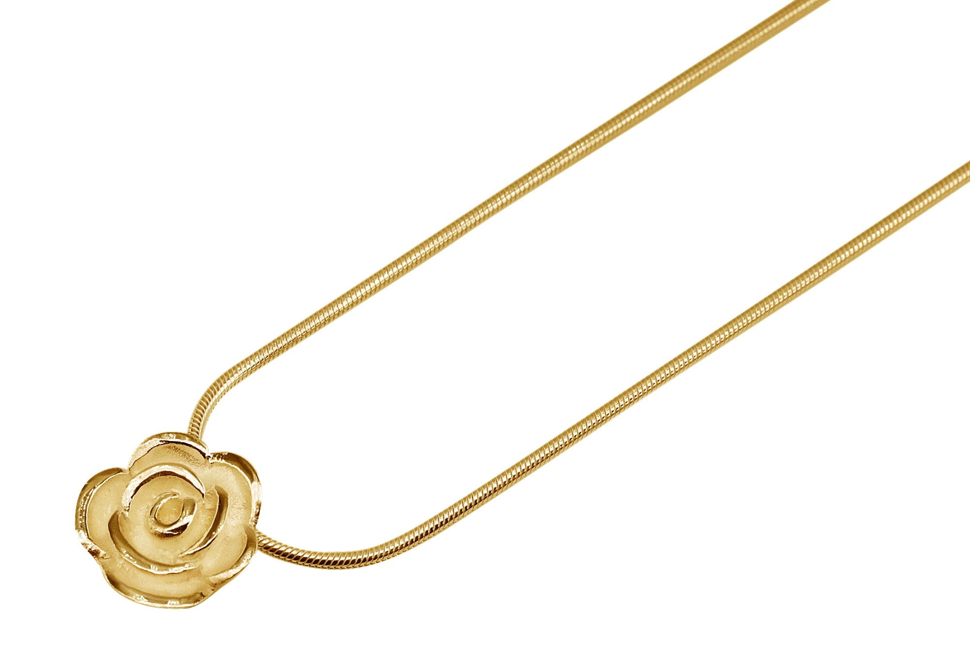 Vergoldeter Anhänger "Kleine Rose" mit Kette