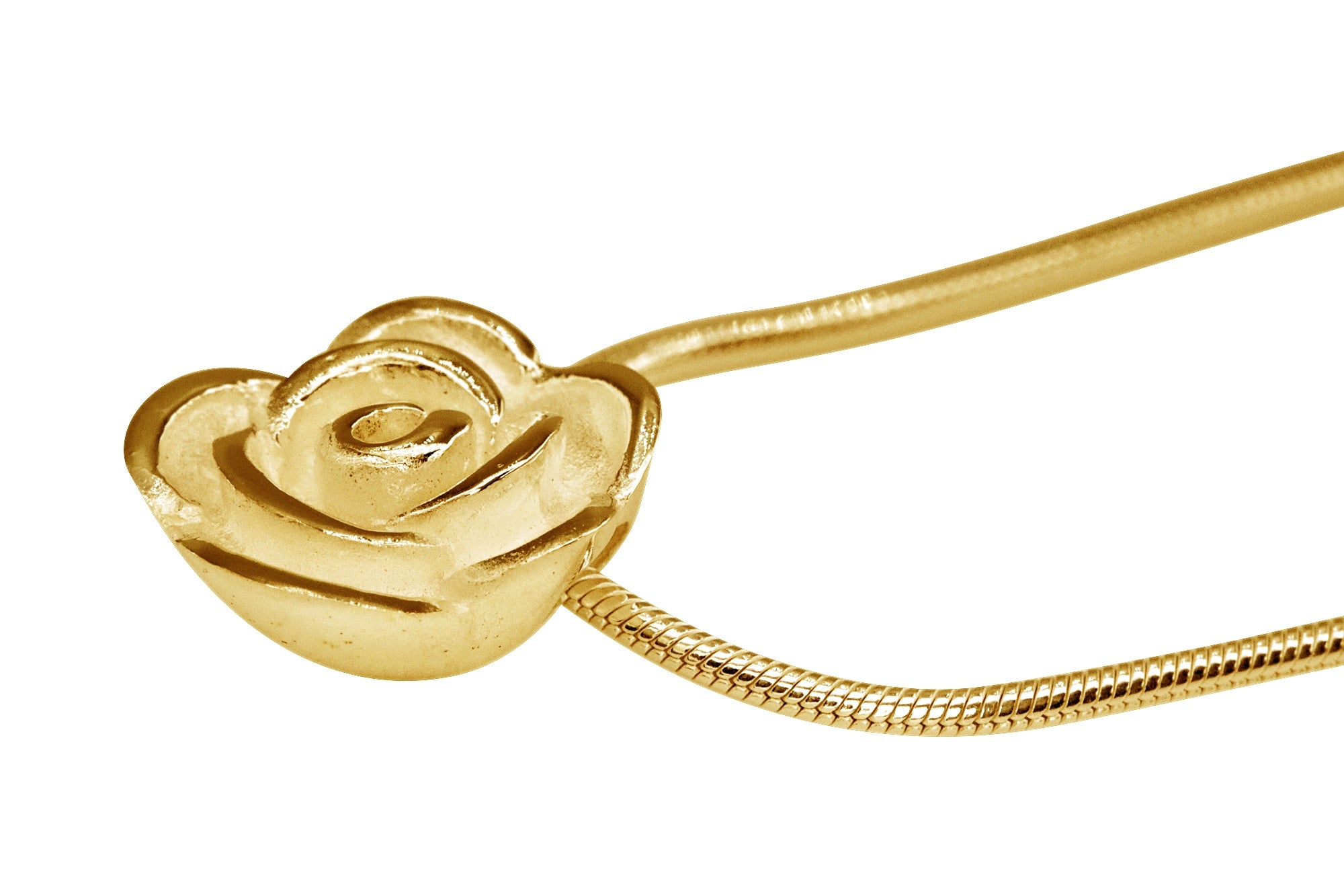Vergoldeter Anhänger "Kleine Rose" mit Kette