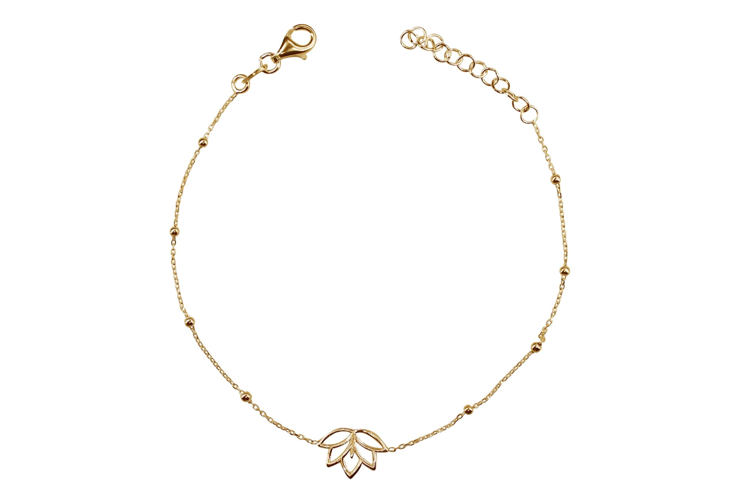 Feines Lotusblüten-Armband vergoldet
