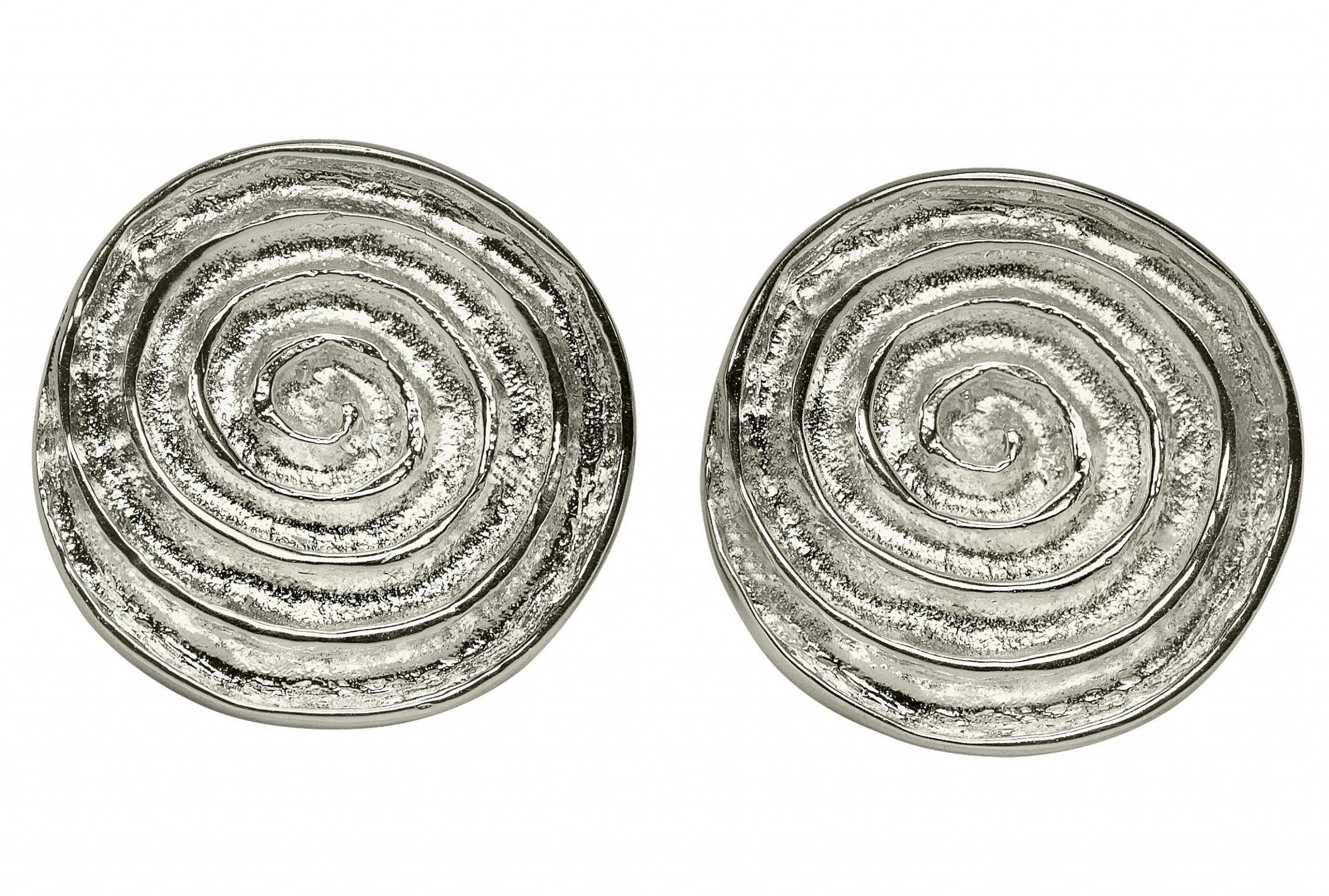 Gewölbte Ohrstecker mit Spiral-Muster