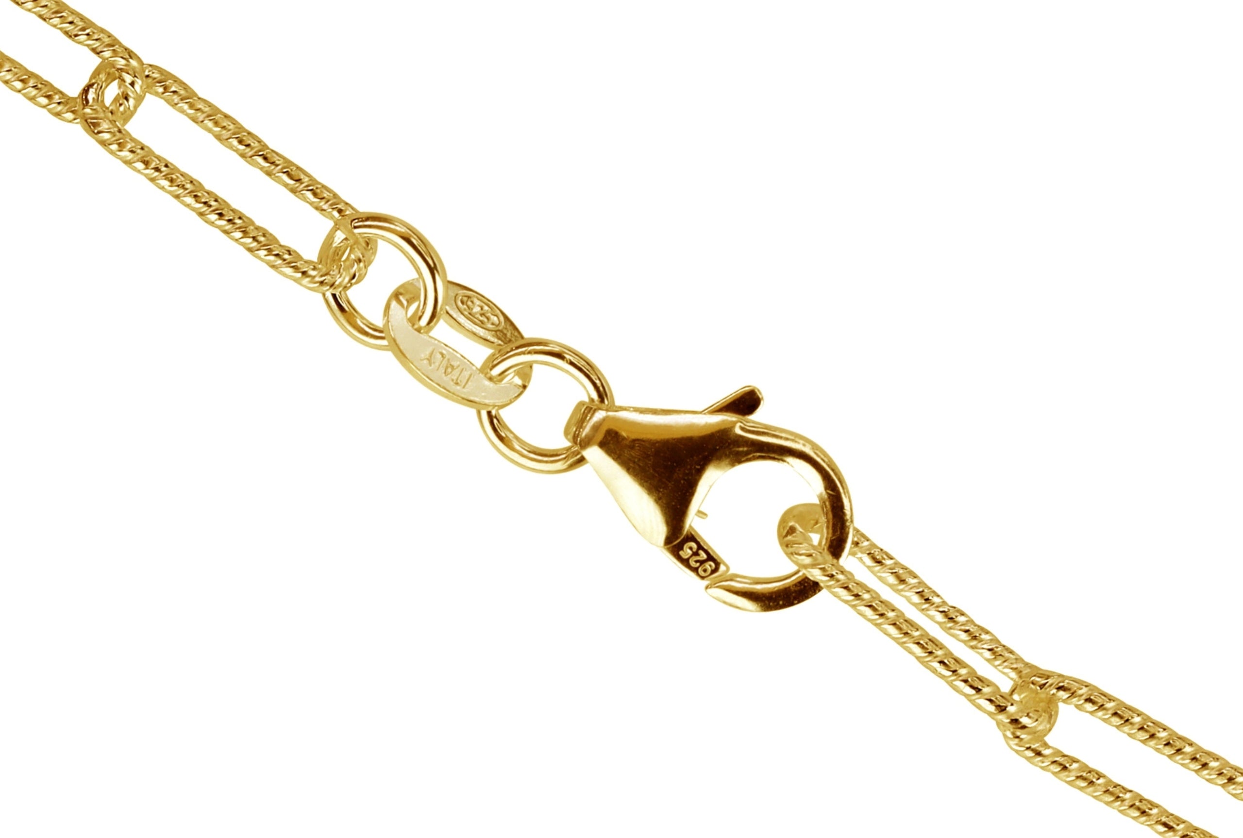 Gekordeltes Paperclip-Collier vergoldet - 45 cm