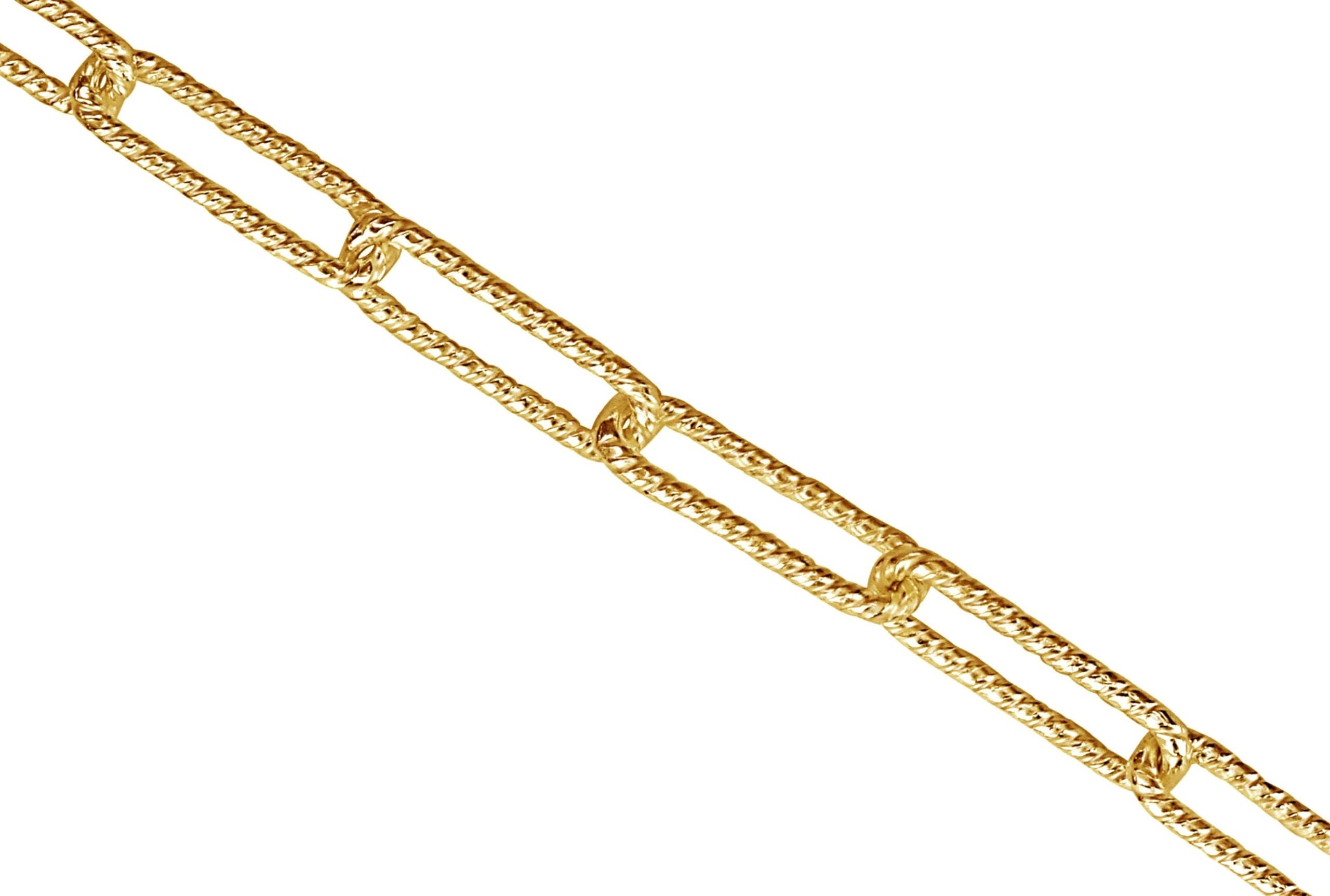 Gekordeltes Paperclip-Collier vergoldet - 45 cm