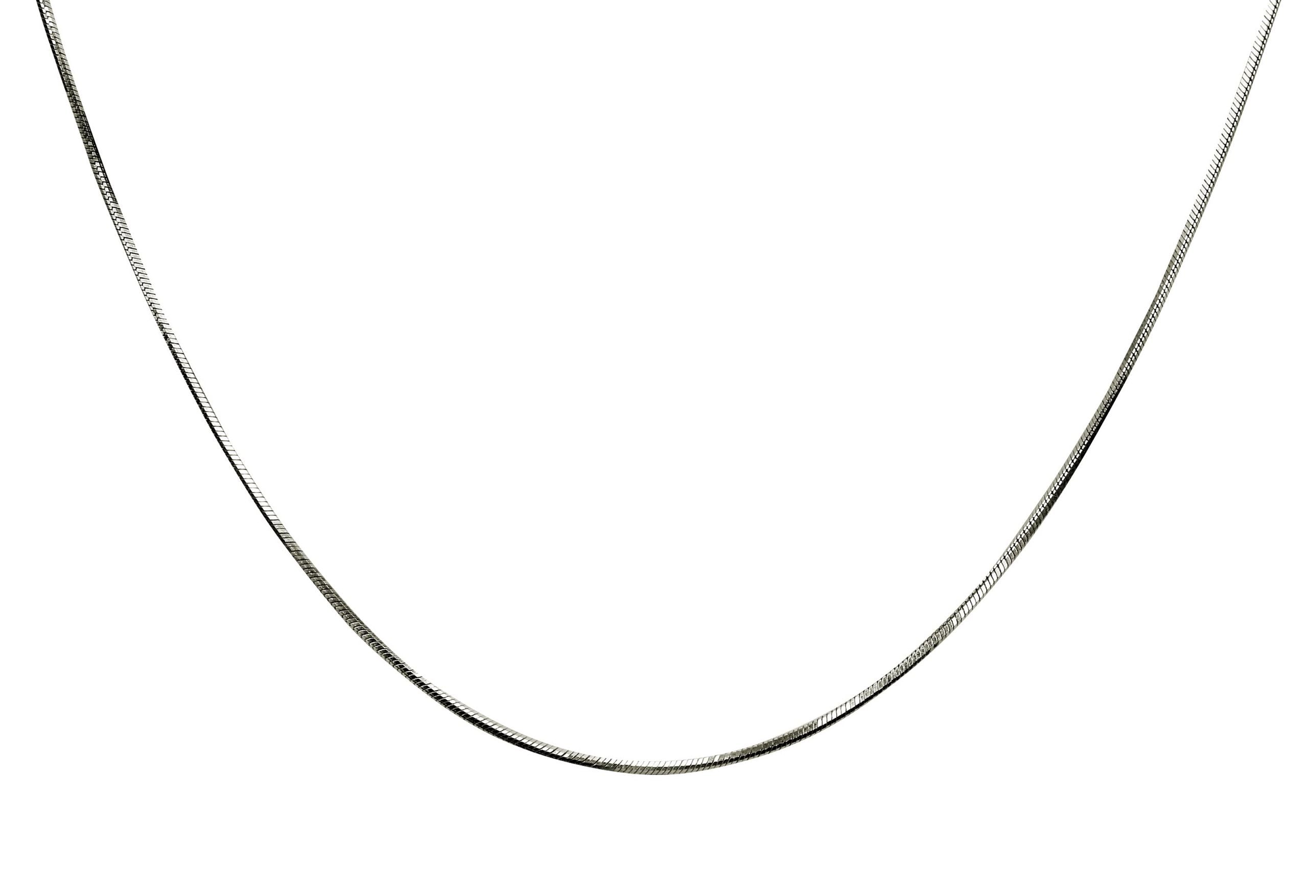 Eine Schlangenkette aus Silber für Damen mit diamantiert angeschliffener Oberfläche und einem Karabinerverschluss.