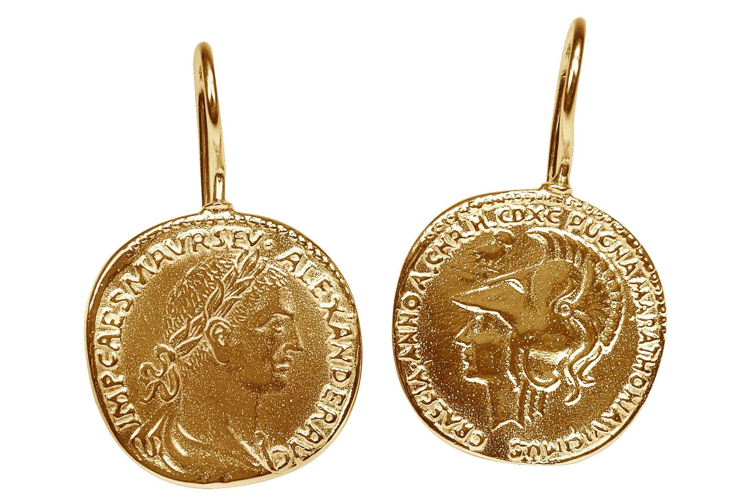 Vergoldete Ohrhänger "Römische Münzen"