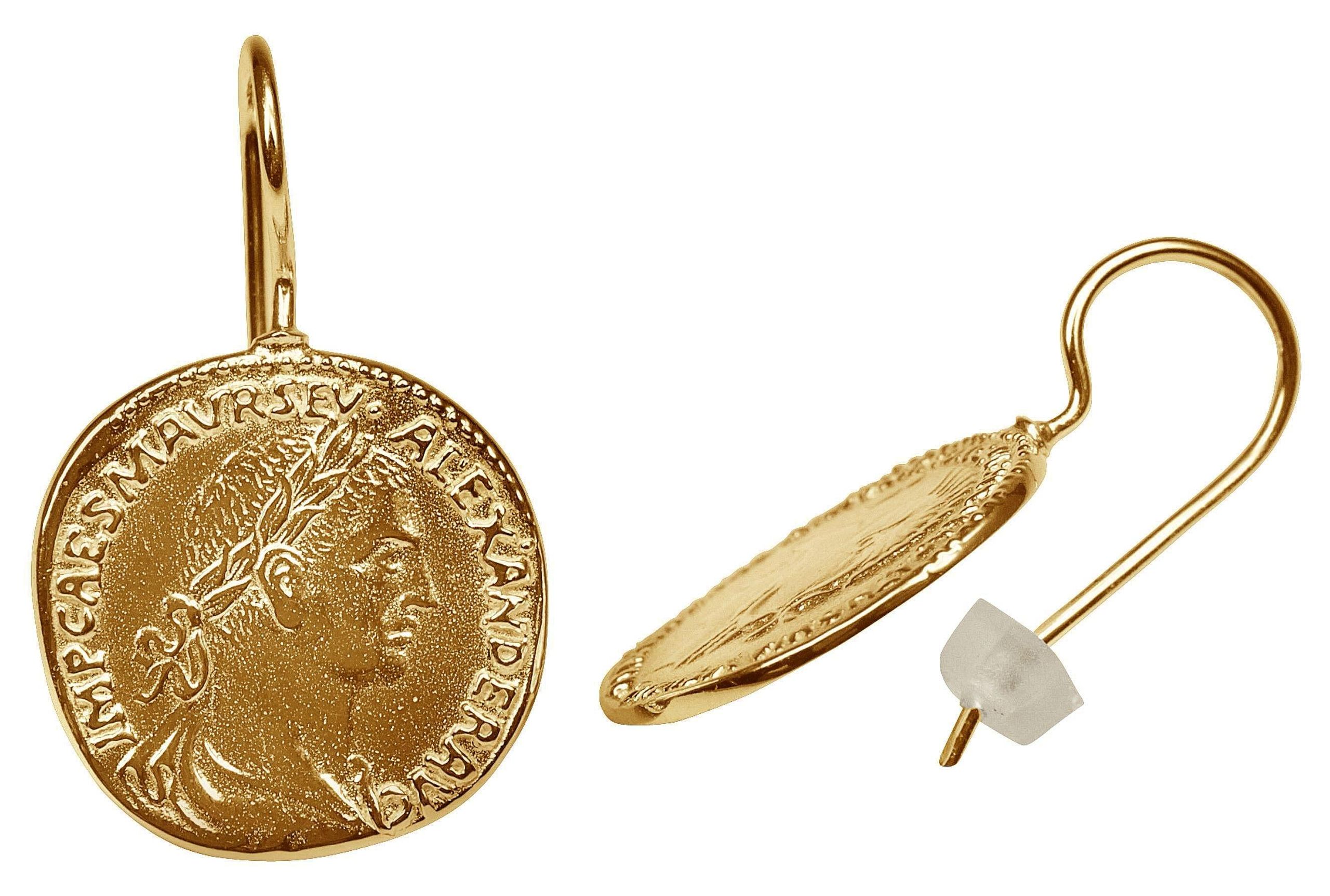 Vergoldete Ohrhänger "Römische Münzen"